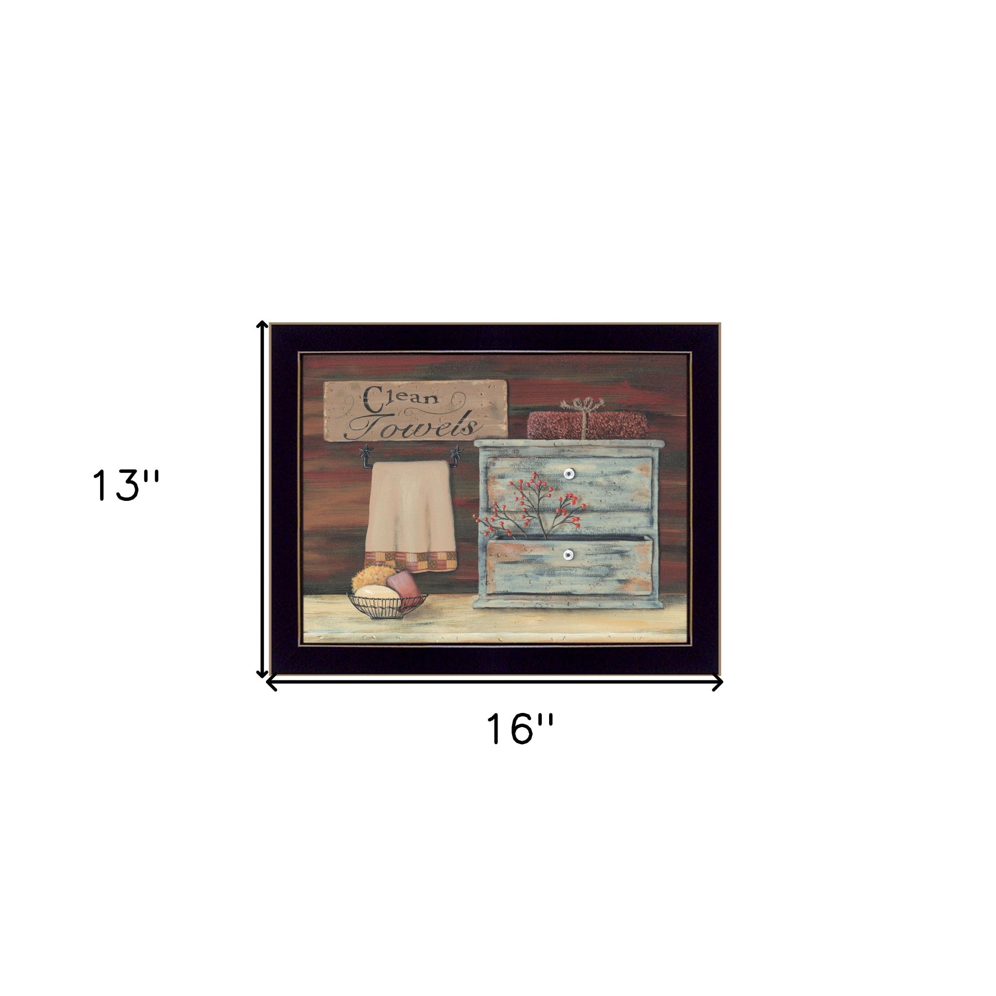 Clean Towels Black Framed Print Bathroom Wall Art-5