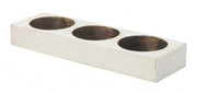 Distressed White 3 Hole Cheese Mold Candle Holder-Candle Holders-DECOROLALA