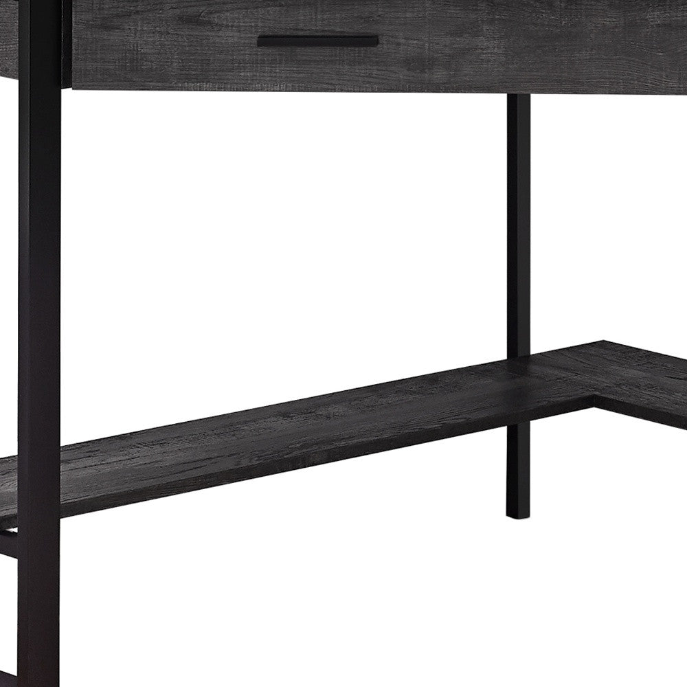 42" Black Corner Computer Desk-Desks-DECOROLALA