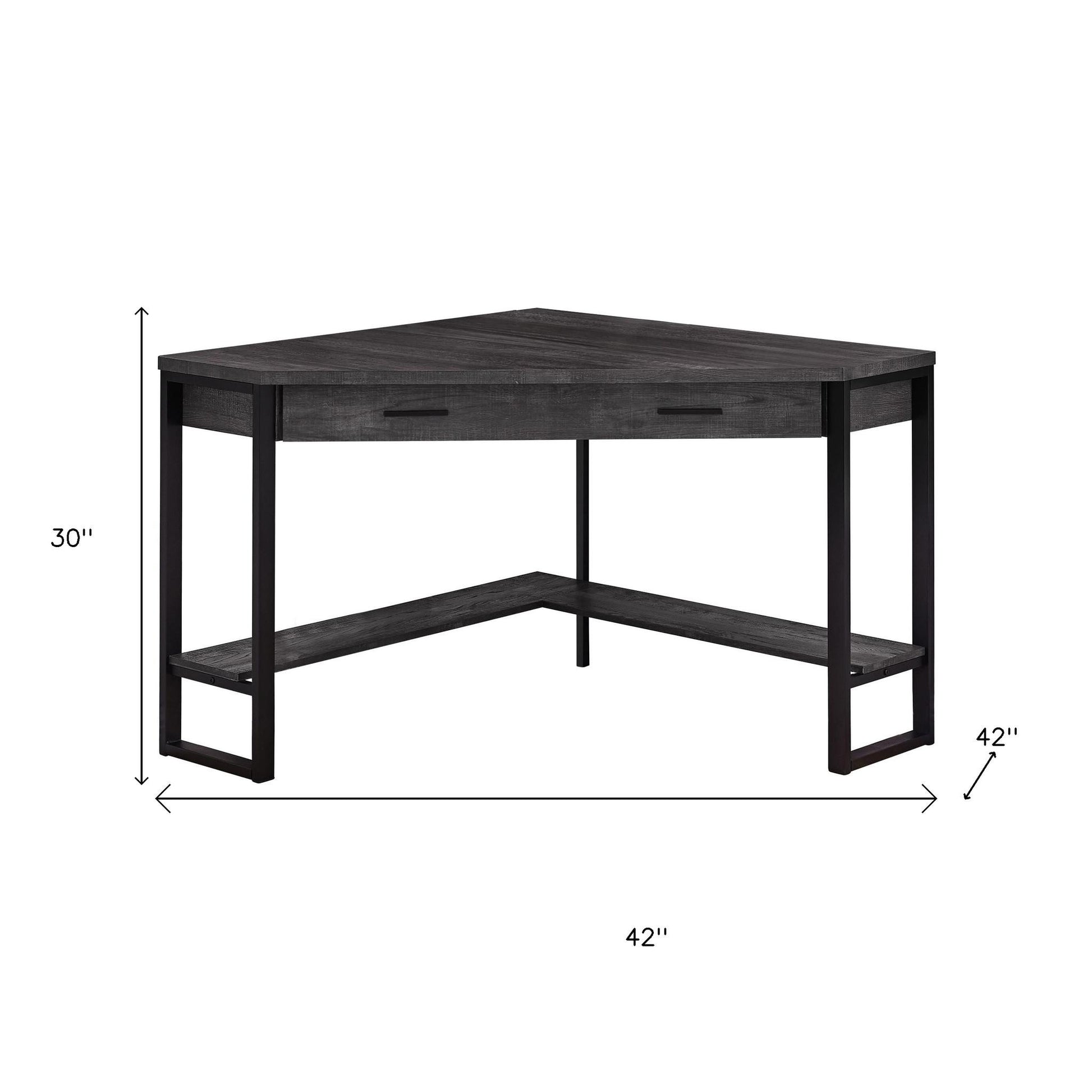42" Black Corner Computer Desk-Desks-DECOROLALA
