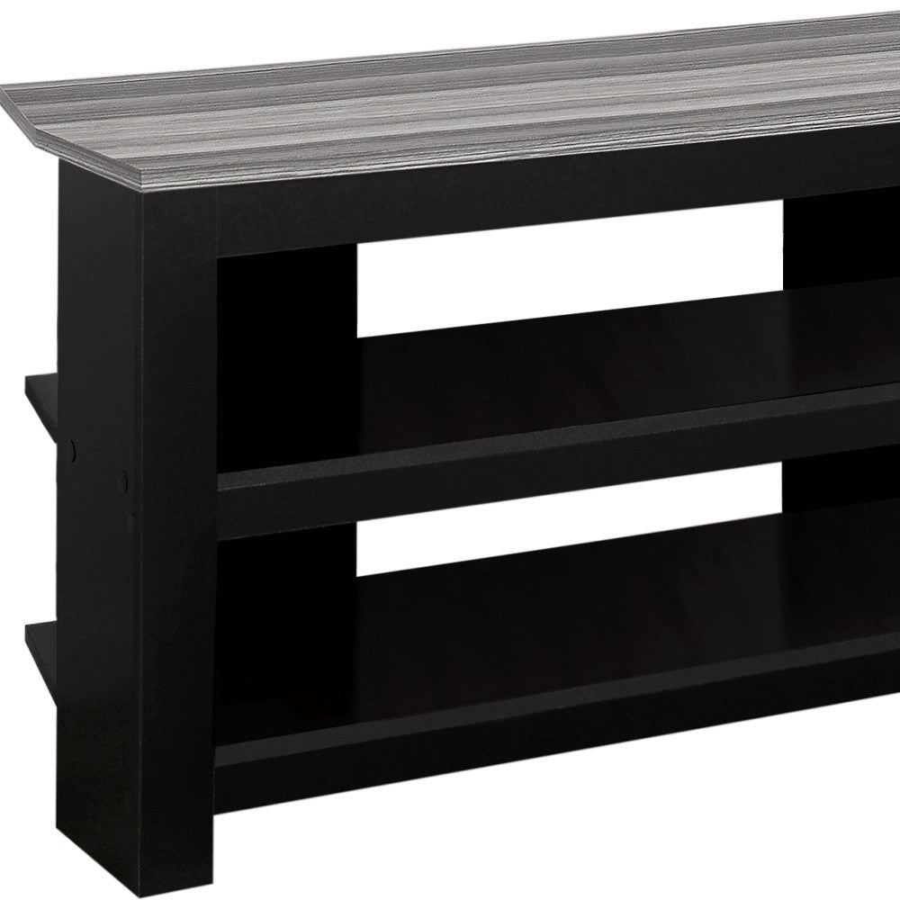 42" Black and Gray Open Shelving TV Stand-TV Stands-DECOROLALA