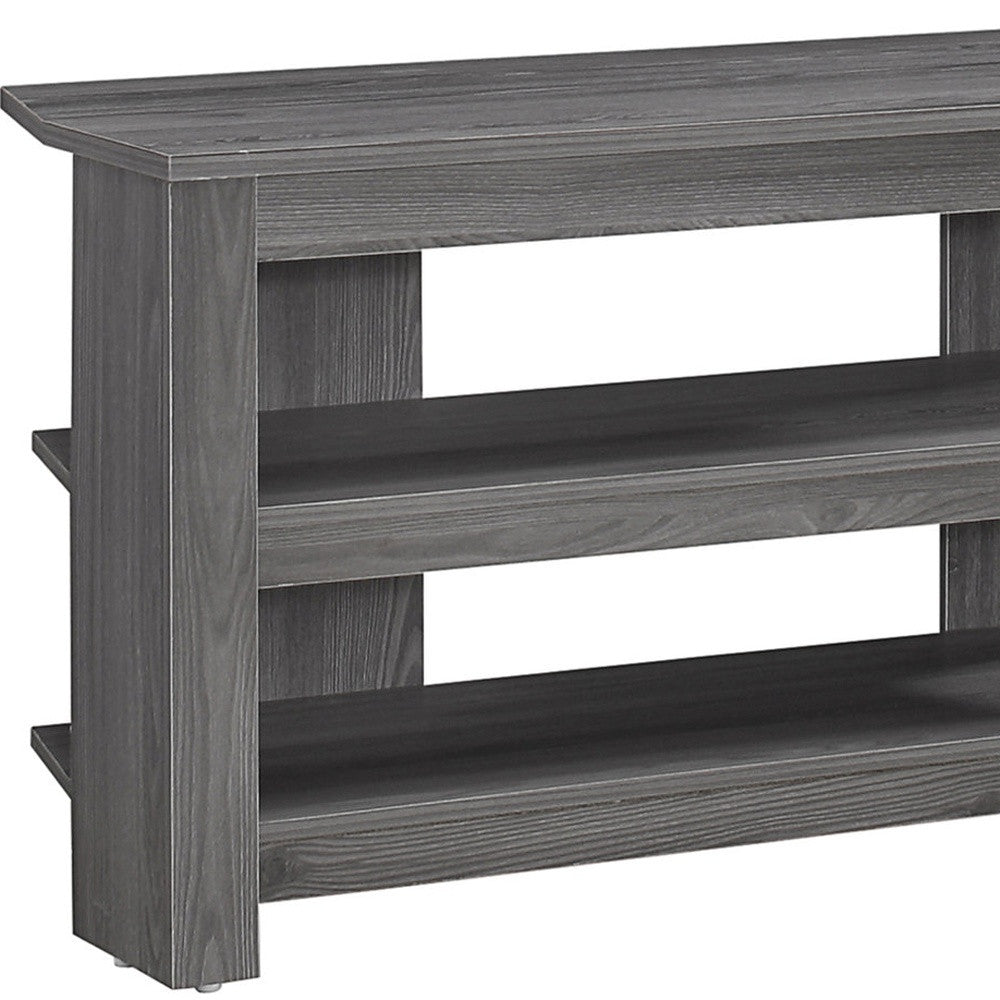 42" Black and Gray Open Shelving TV Stand-TV Stands-DECOROLALA
