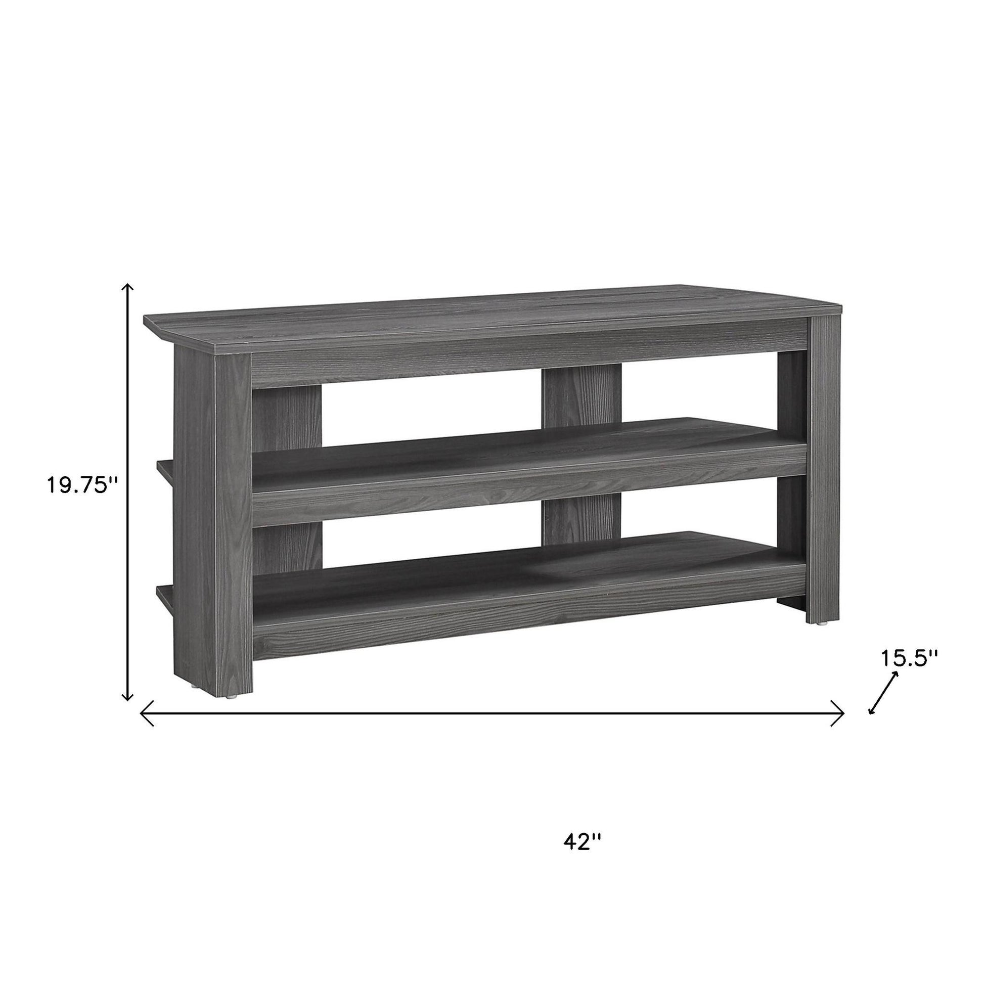 42" Black and Gray Open Shelving TV Stand-TV Stands-DECOROLALA