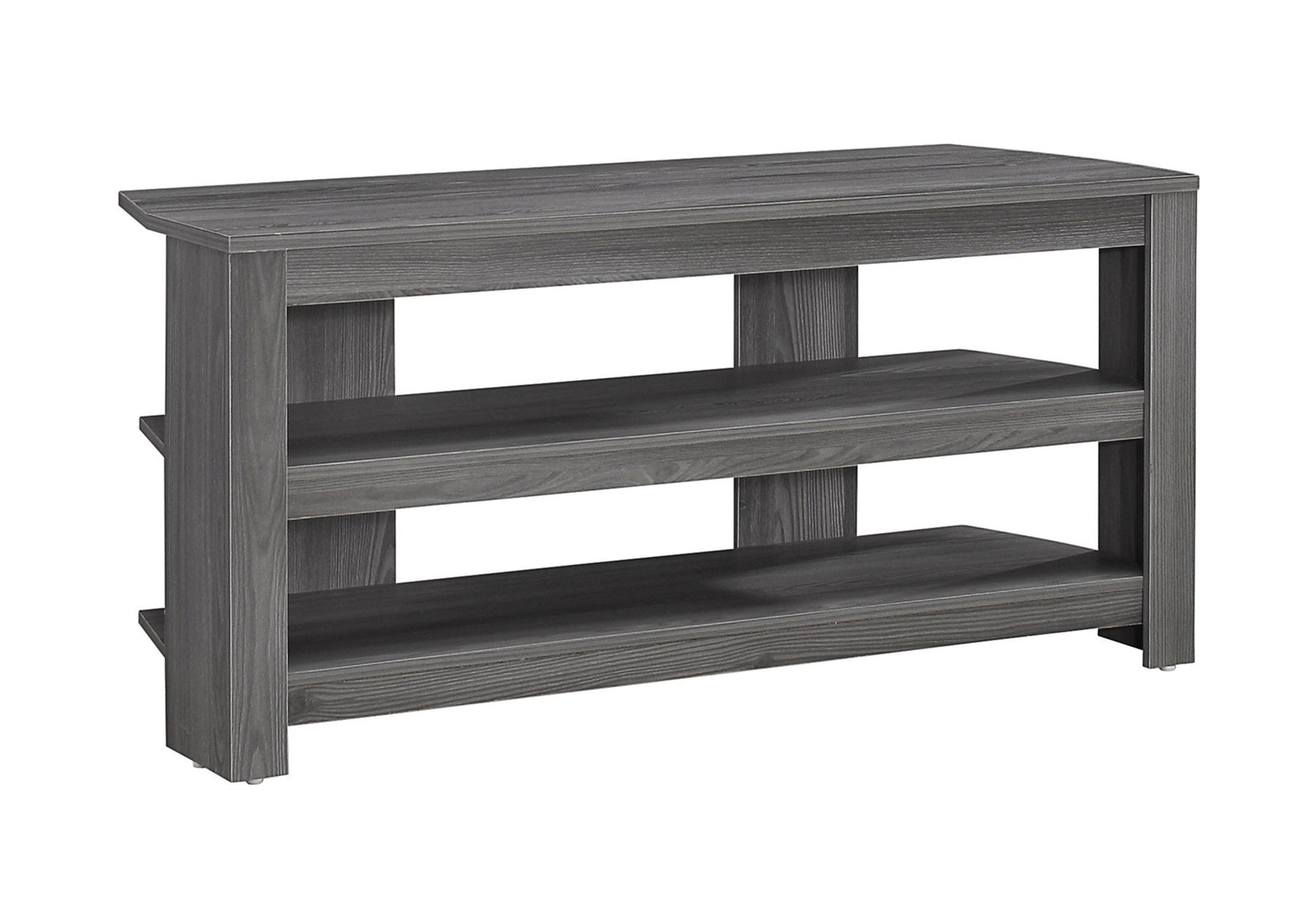 42" Black and Gray Open Shelving TV Stand-TV Stands-DECOROLALA