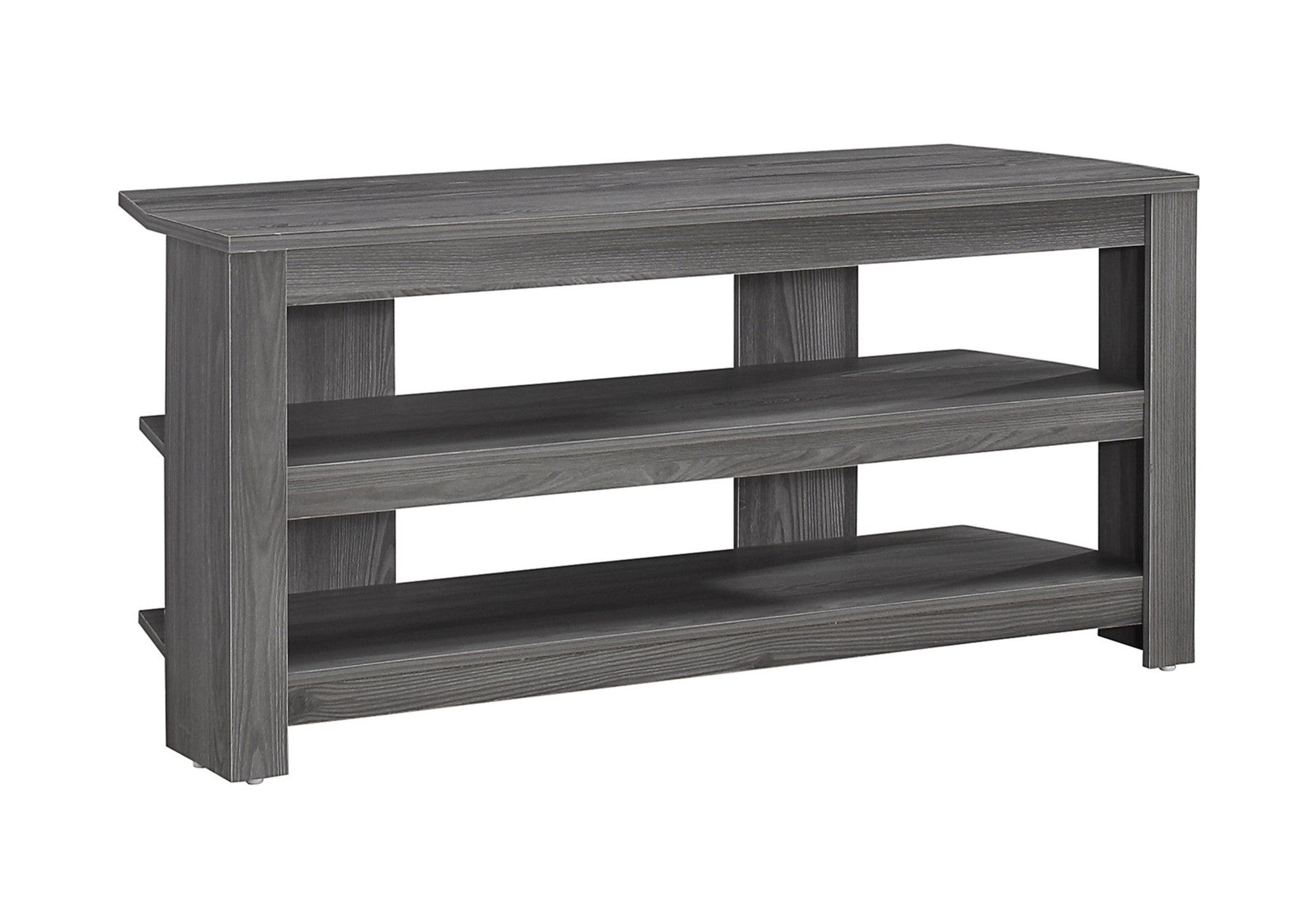 42" Black and Gray Open Shelving TV Stand-TV Stands-DECOROLALA