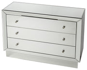 42" Clear Glass Three Drawer Dresser-Dressers-DECOROLALA
