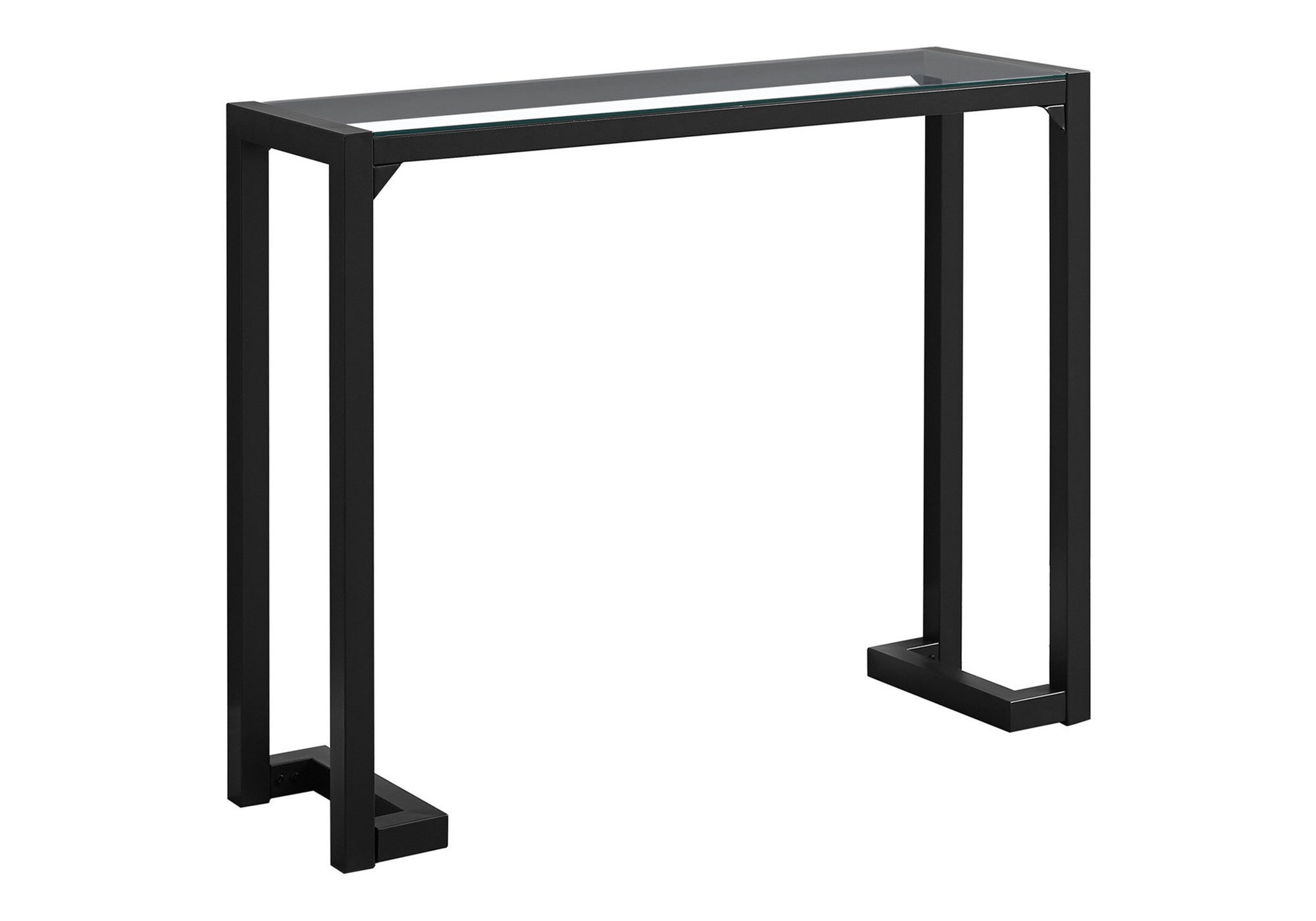 42" Clear and Black Glass Console Table-Console Tables-DECOROLALA