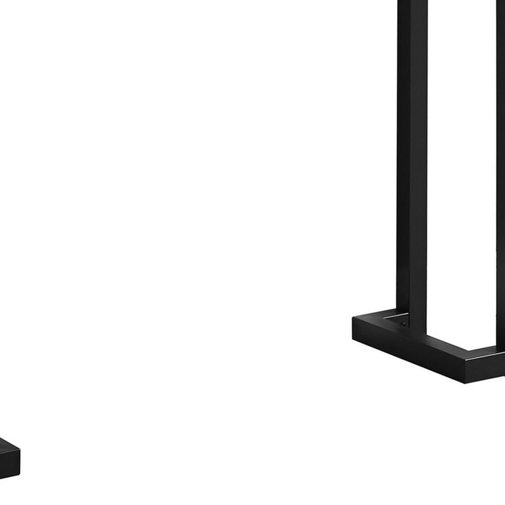 42" Clear and Black Glass Console Table-Console Tables-DECOROLALA