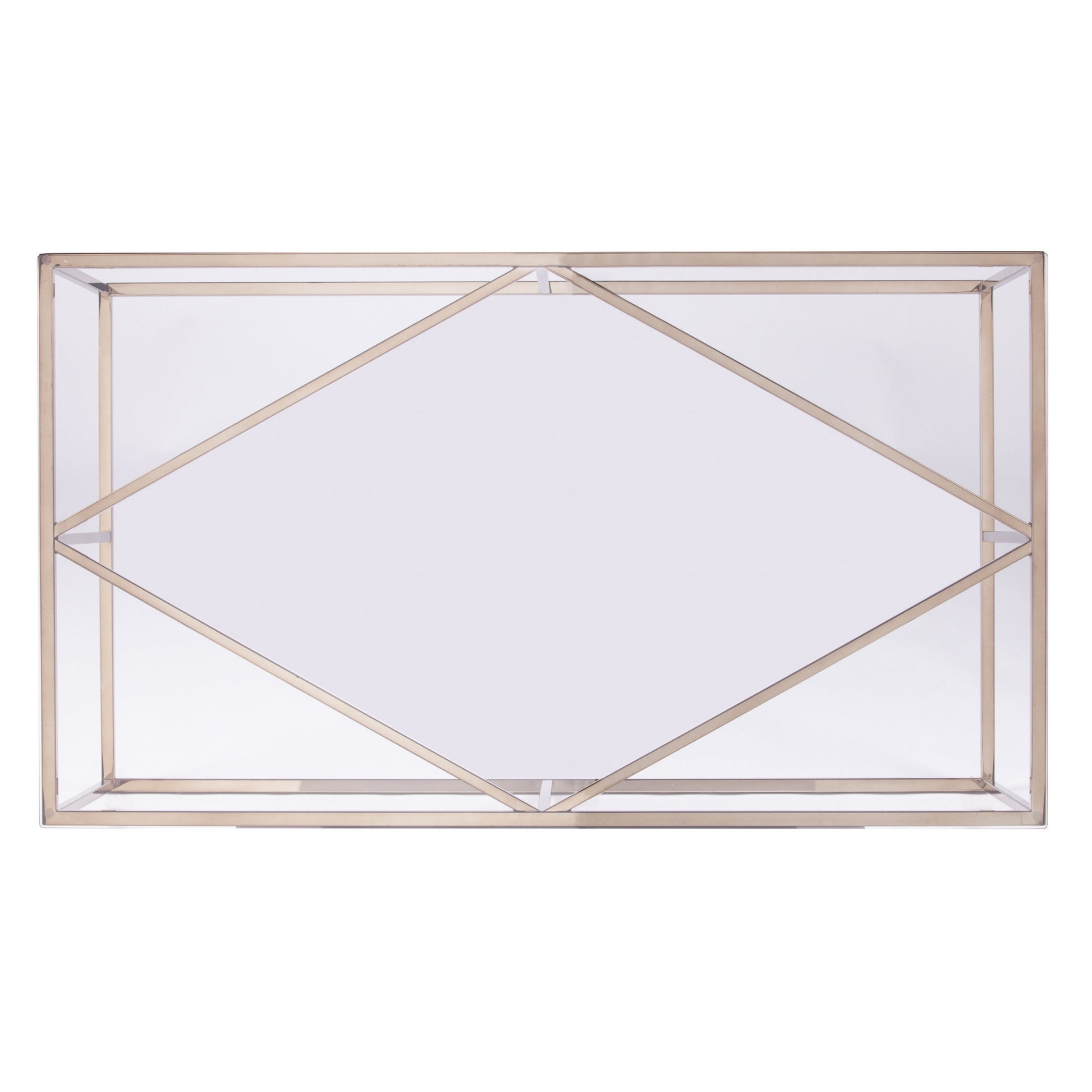 42" Clear and Champagne Glass and Metal Coffee Table-Coffee Tables-DECOROLALA