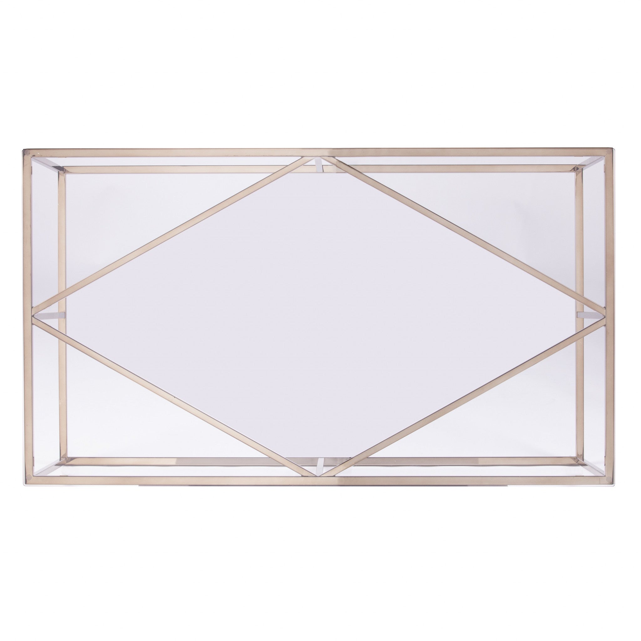 42" Clear and Champagne Glass and Metal Coffee Table-Coffee Tables-DECOROLALA