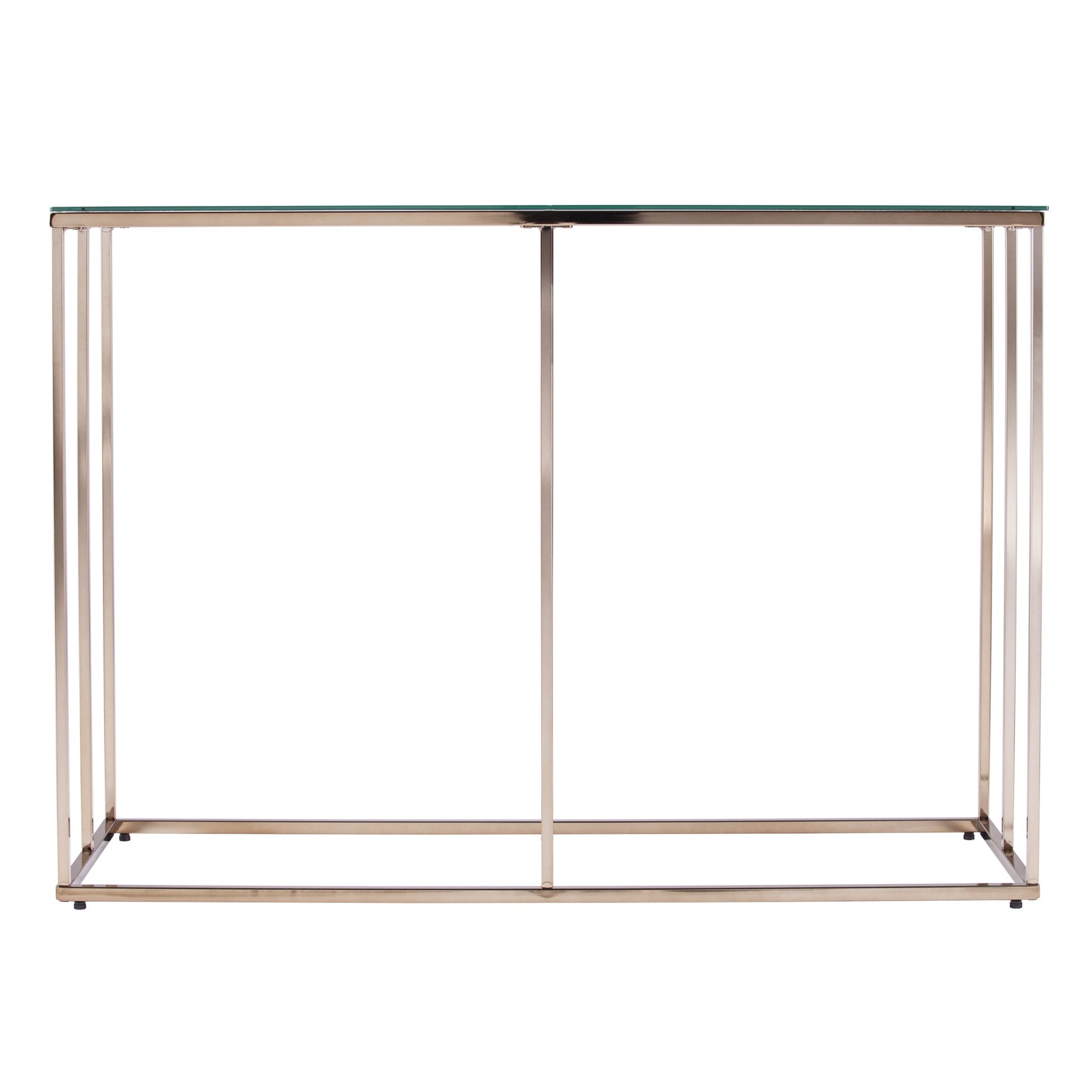 42" Clear and Gold Glass Frame Console Table-Console Tables-DECOROLALA
