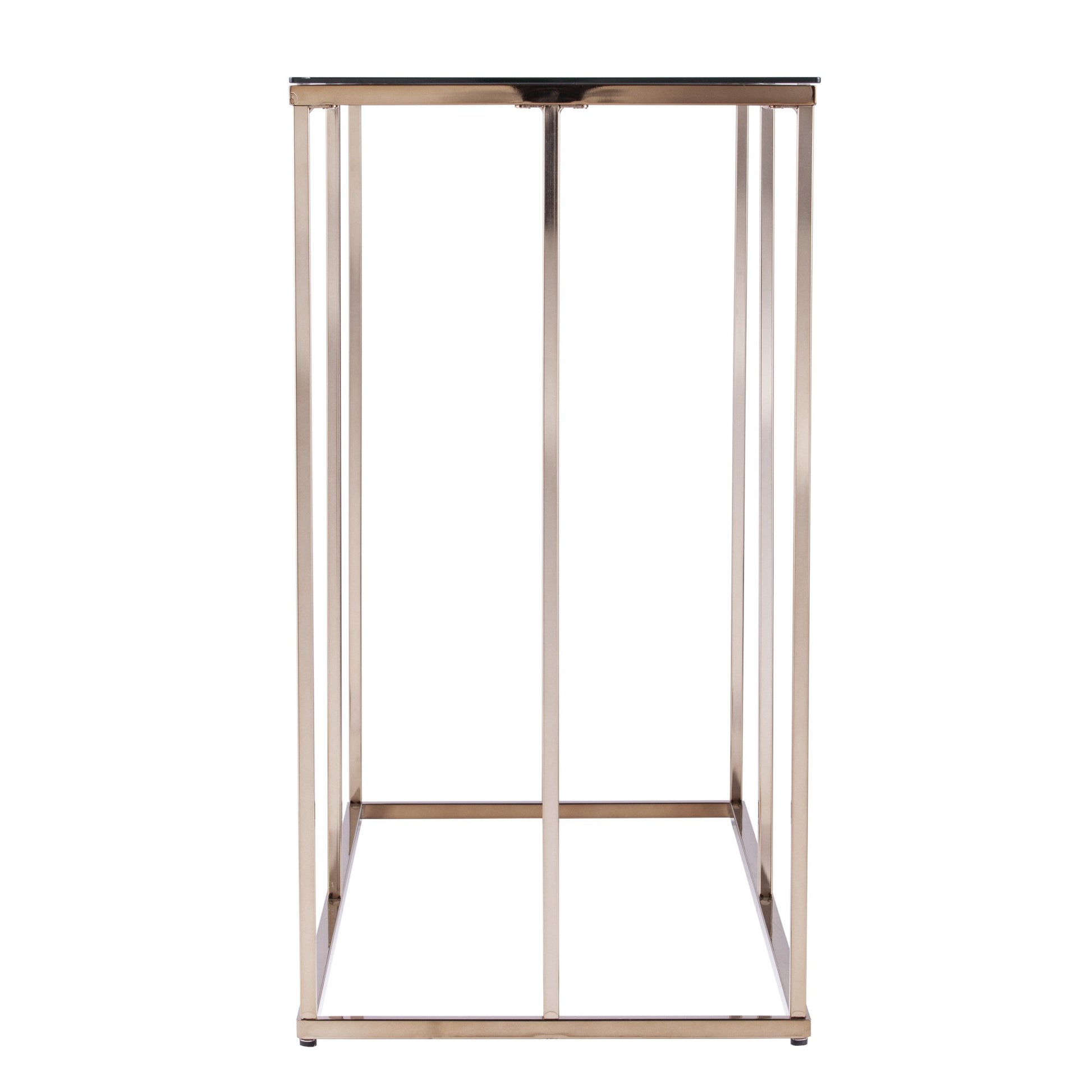 42" Clear and Gold Glass Frame Console Table-Console Tables-DECOROLALA