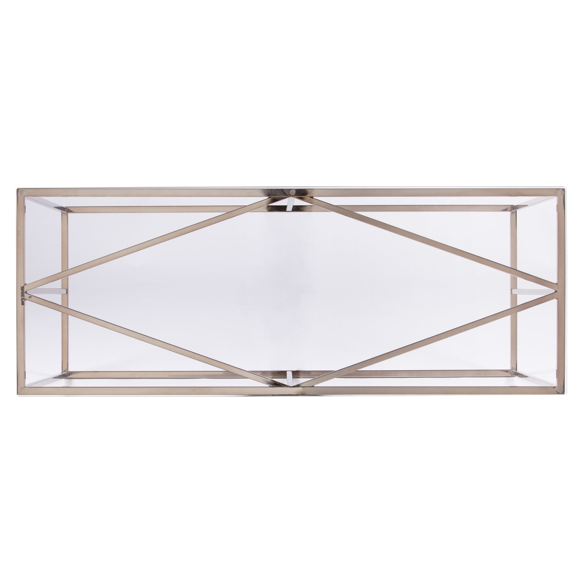 42" Clear and Gold Glass Frame Console Table-Console Tables-DECOROLALA