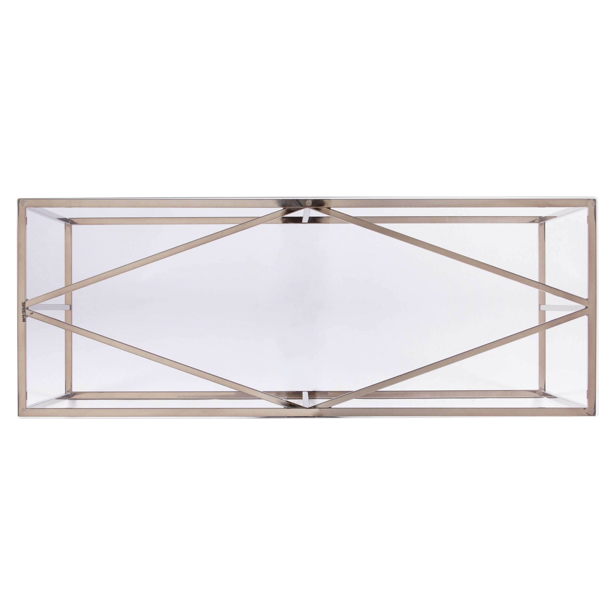 42" Clear and Gold Glass Frame Console Table-Console Tables-DECOROLALA