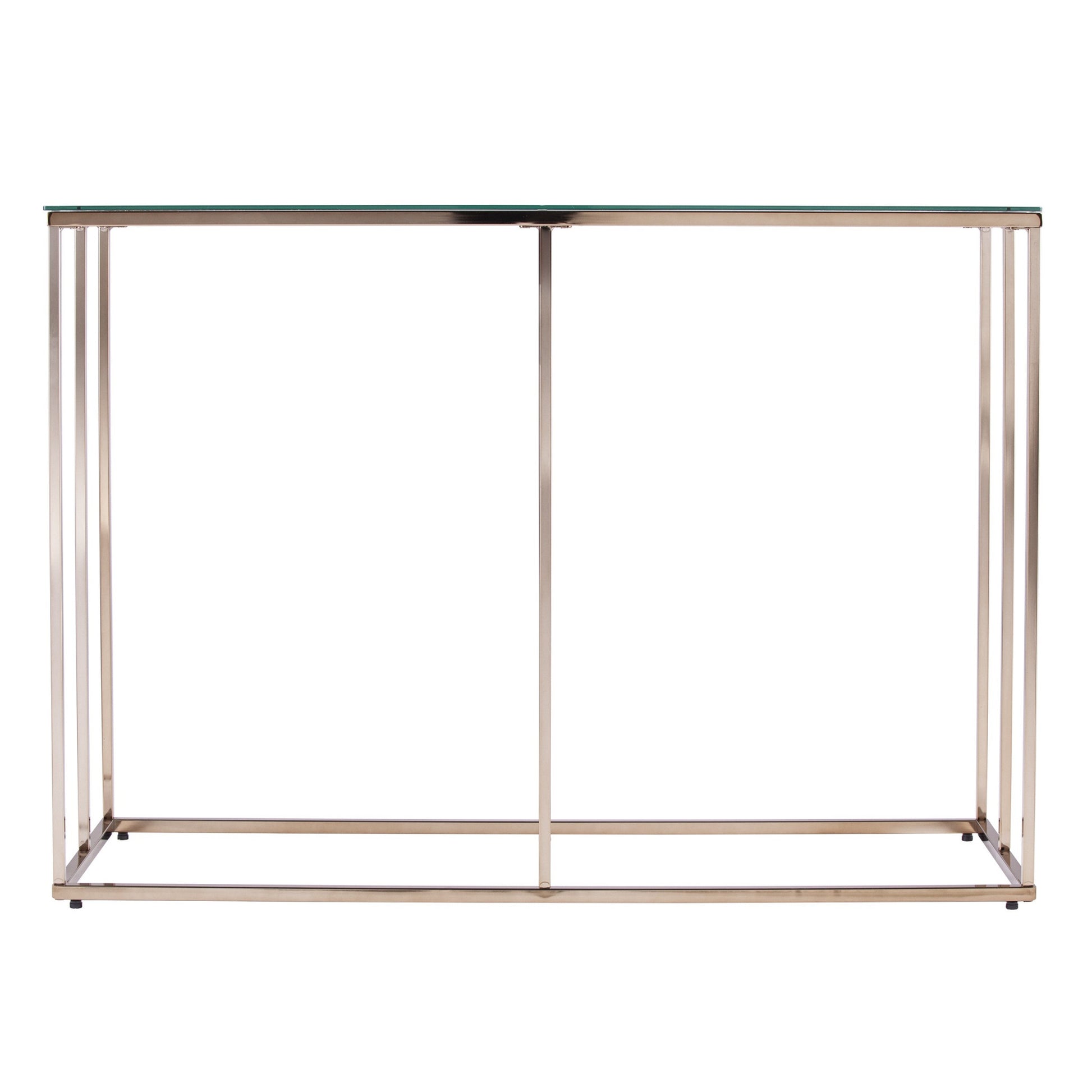 42" Clear and Gold Glass Frame Console Table-Console Tables-DECOROLALA