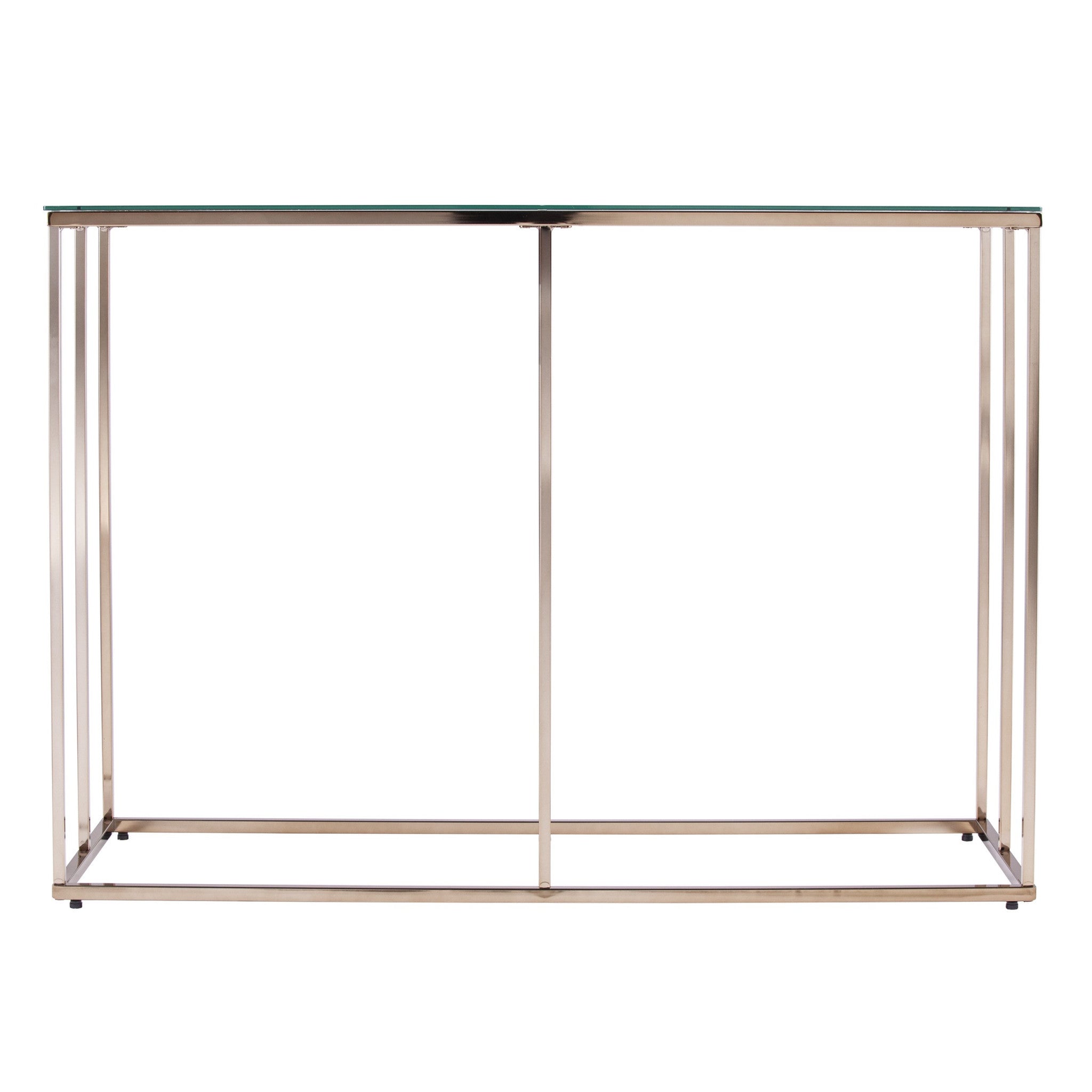 42" Clear and Gold Glass Frame Console Table-Console Tables-DECOROLALA