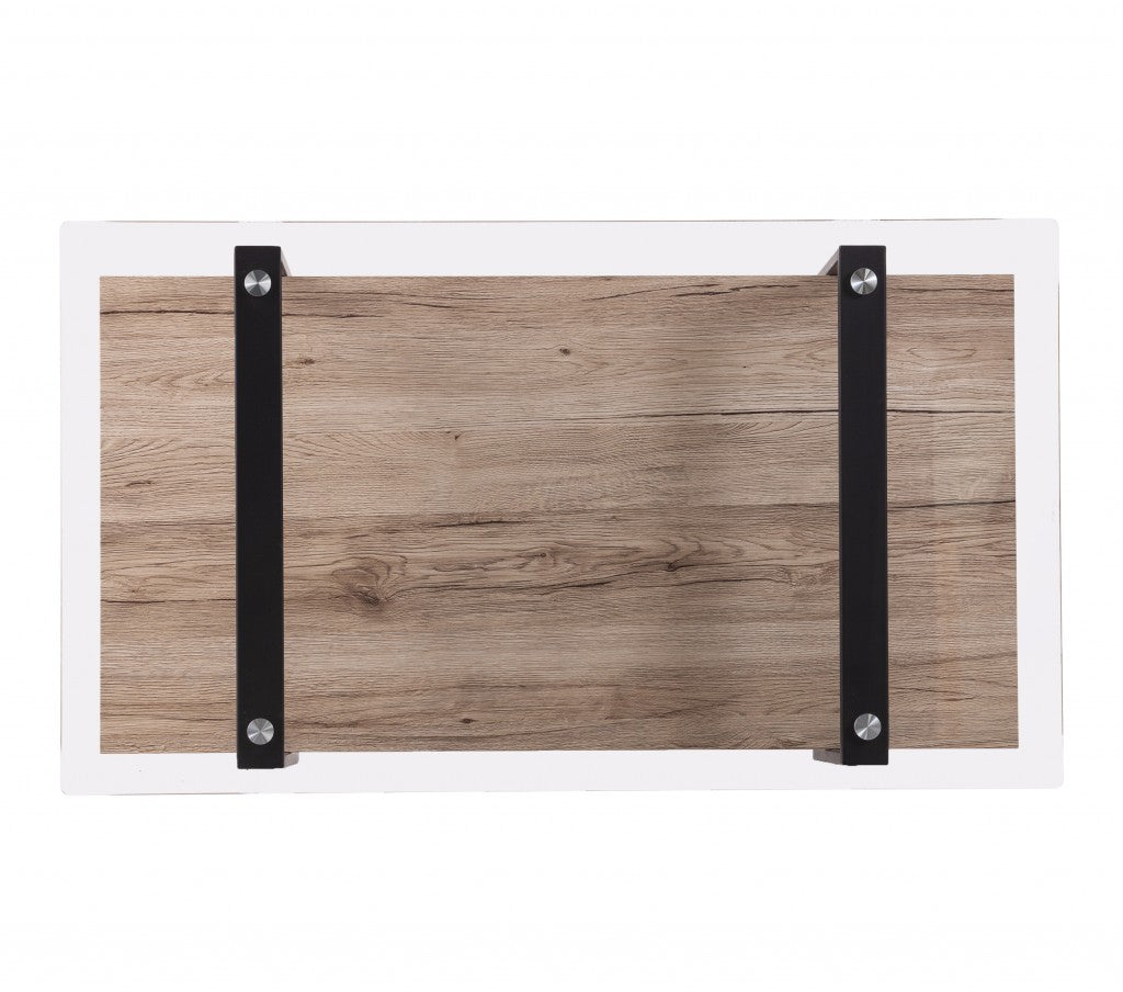 42" Clear and Natural Glass and Iron Sled Coffee Table-Coffee Tables-DECOROLALA