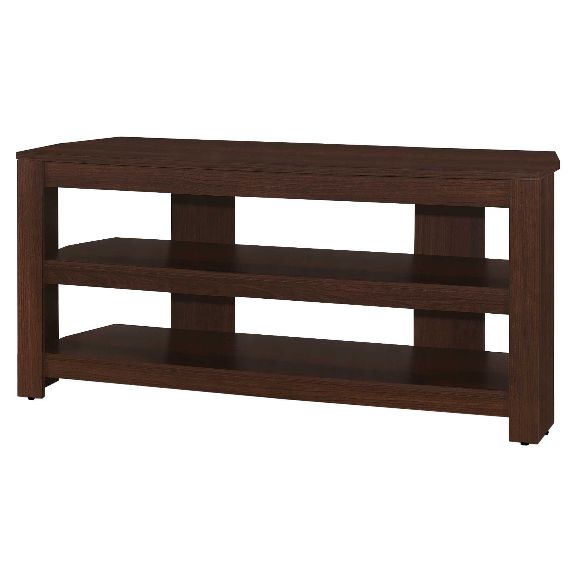 42" Dark Brown Open Shelving TV Stand-TV Stands-DECOROLALA