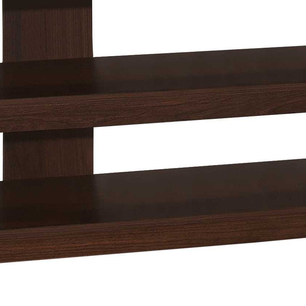 42" Dark Brown Open Shelving TV Stand-TV Stands-DECOROLALA