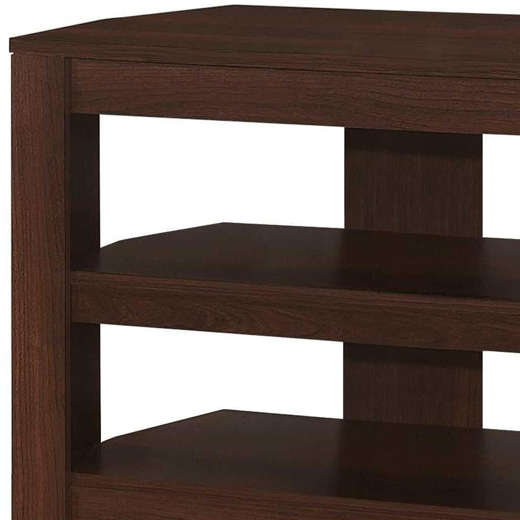 42" Dark Brown Open Shelving TV Stand-TV Stands-DECOROLALA