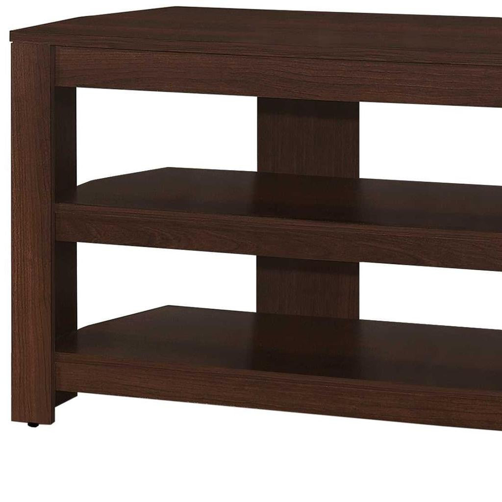 42" Dark Brown Open Shelving TV Stand-TV Stands-DECOROLALA