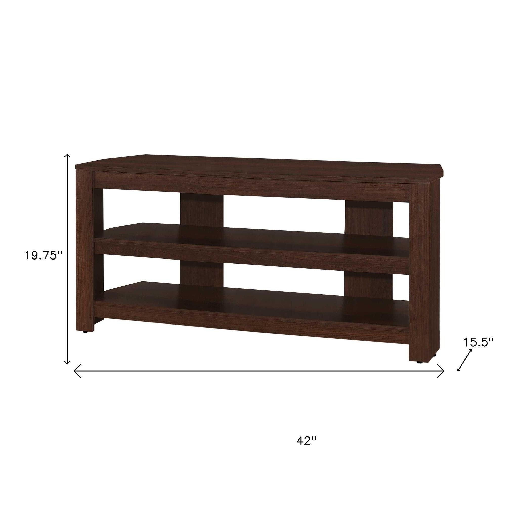 42" Dark Brown Open Shelving TV Stand-TV Stands-DECOROLALA