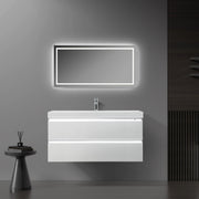 42" Glossy White Wall Mount LED-Glow Bathroom Vanity with White Polymarble Countertop-Migration_Bathroom Vanities-DECOROLALA