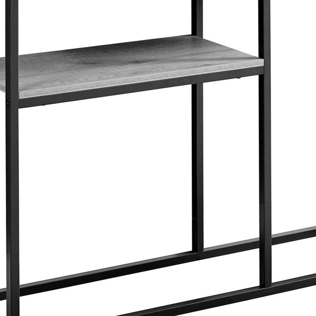 42" Gray And Black Frame Console Table With Storage-Console Tables-DECOROLALA