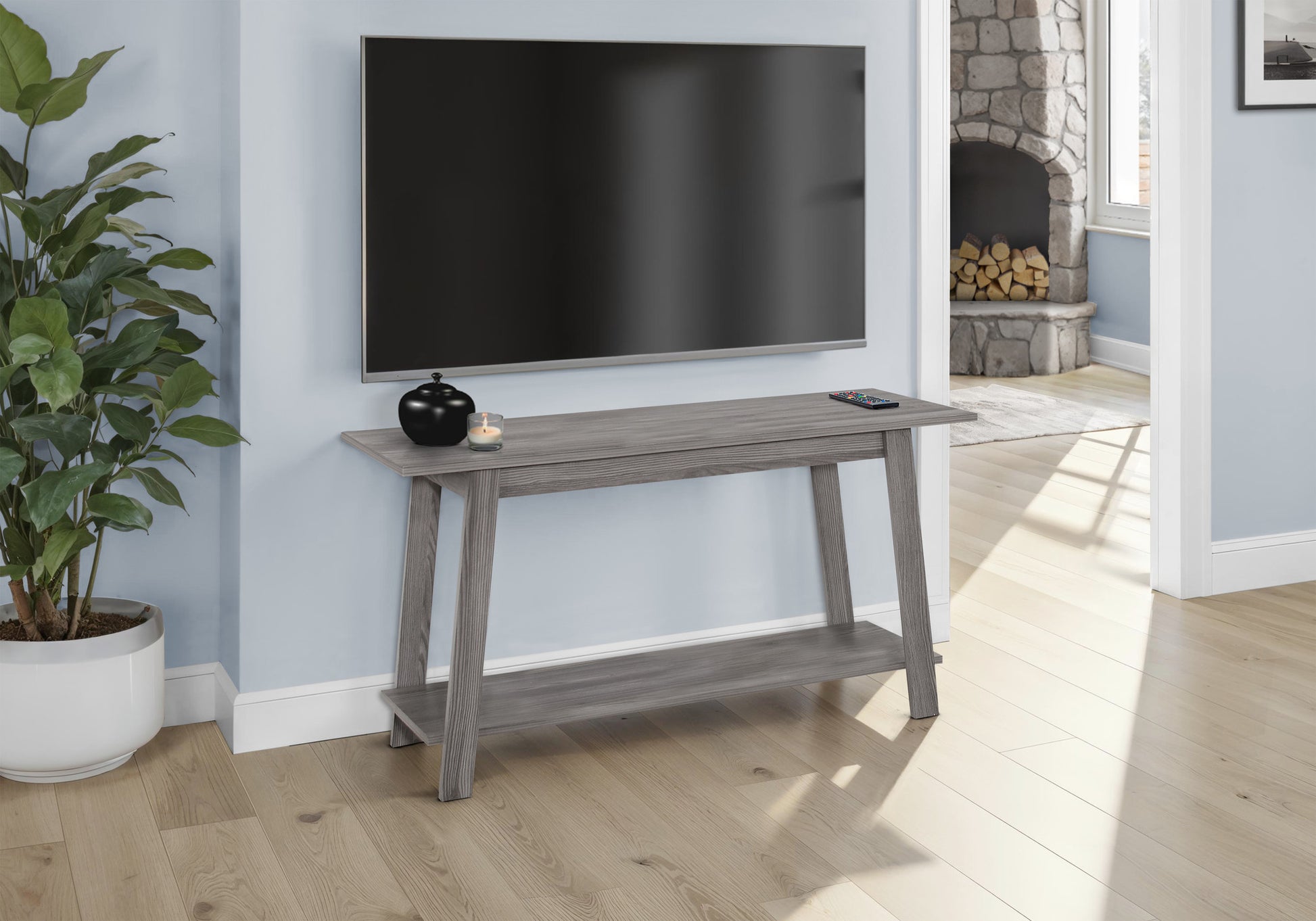 42" Gray Open Shelving TV Stand-TV Stands-DECOROLALA