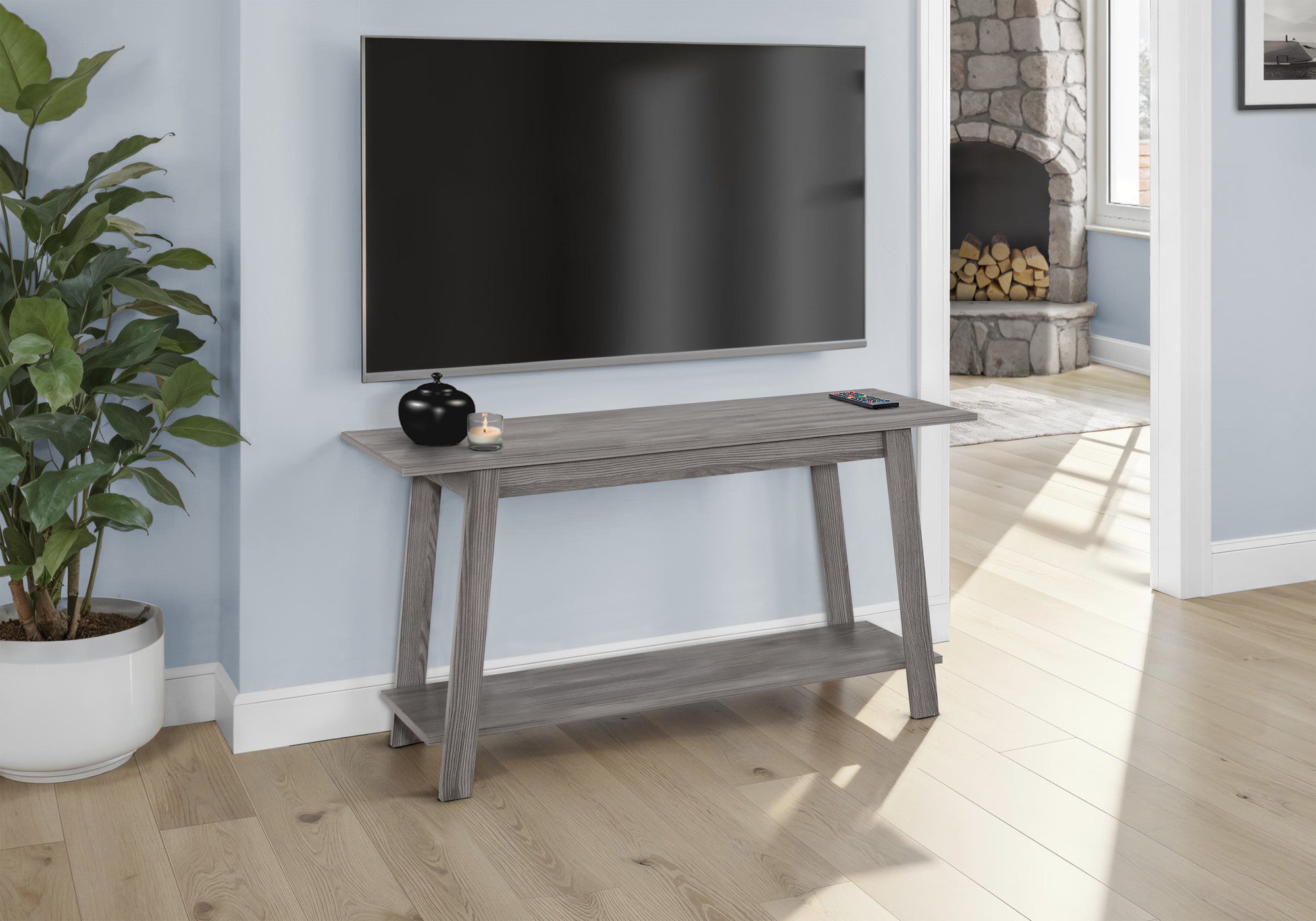 42" Gray Open Shelving TV Stand-TV Stands-DECOROLALA