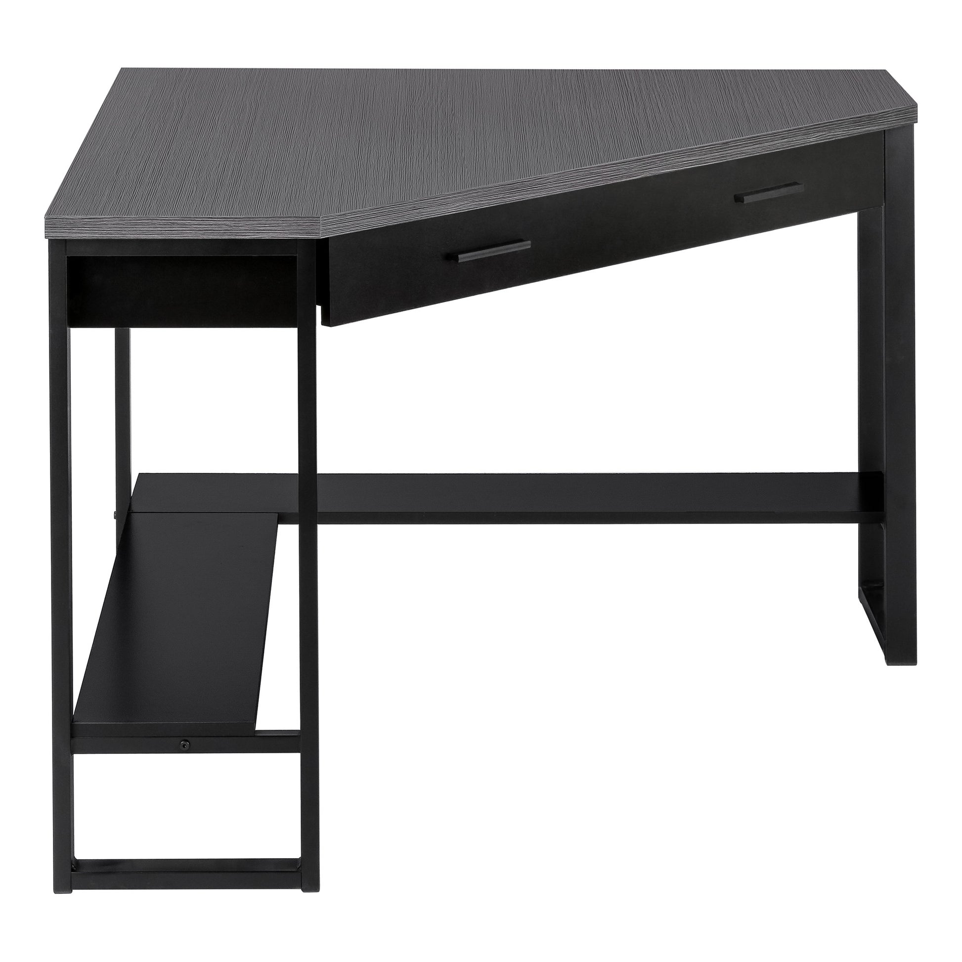 42" Gray and Black Corner Computer Desk-Desks-DECOROLALA