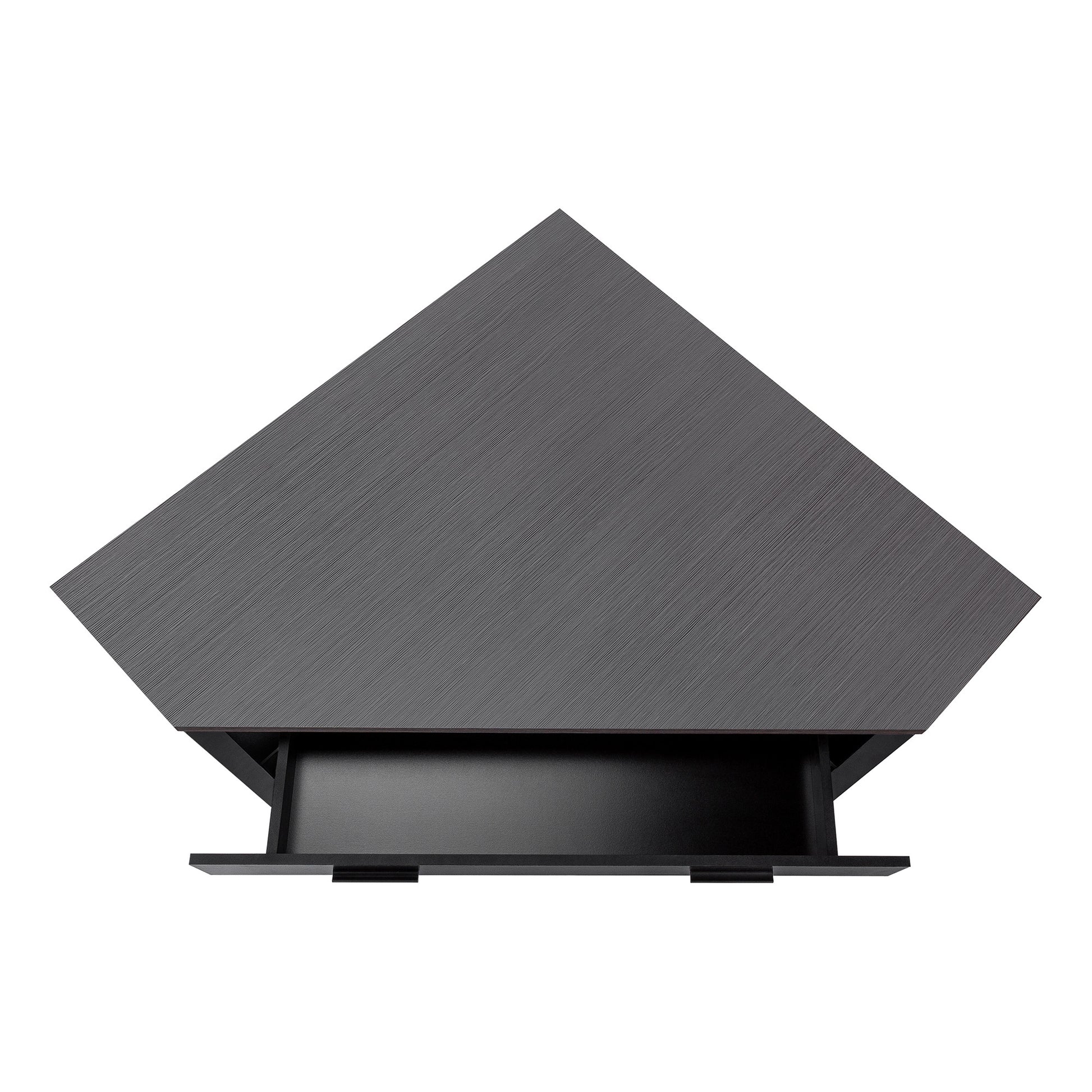 42" Gray and Black Corner Computer Desk-Desks-DECOROLALA