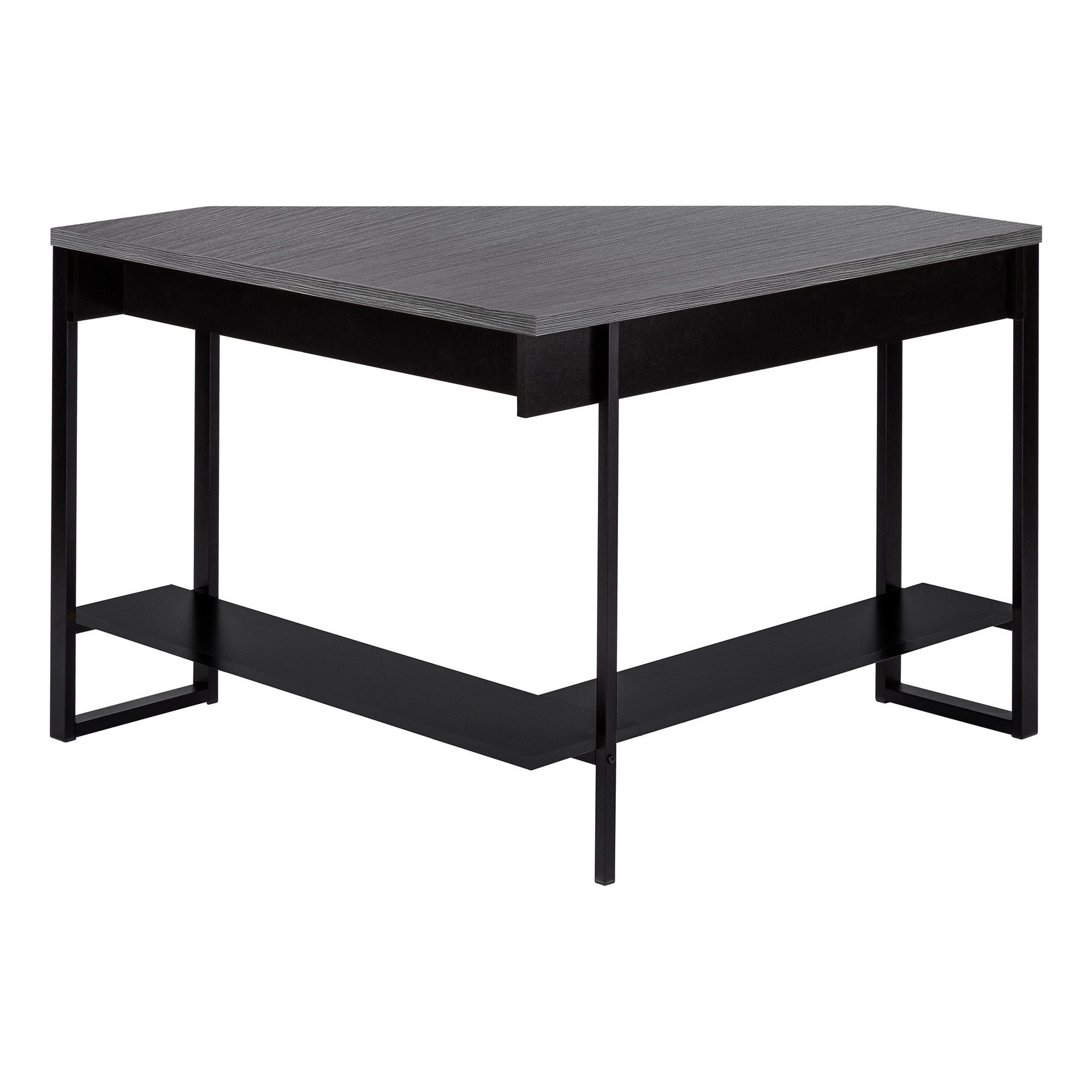 42" Gray and Black Corner Computer Desk-Desks-DECOROLALA