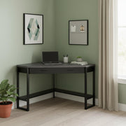 42" Gray and Black Corner Computer Desk-Desks-DECOROLALA