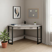 42" Gray and Black Corner Computer Desk-Desks-DECOROLALA