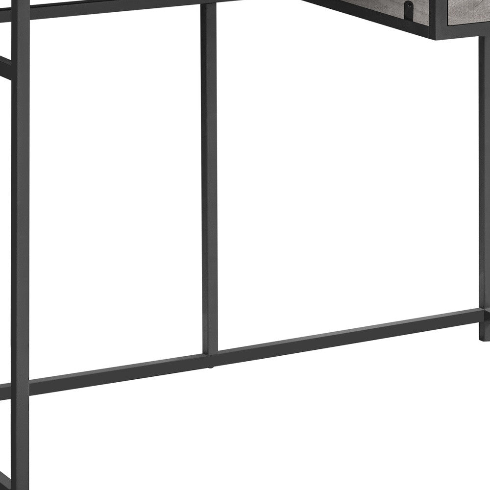 42" Gray and Dark Gray Computer Desk-Desks-DECOROLALA