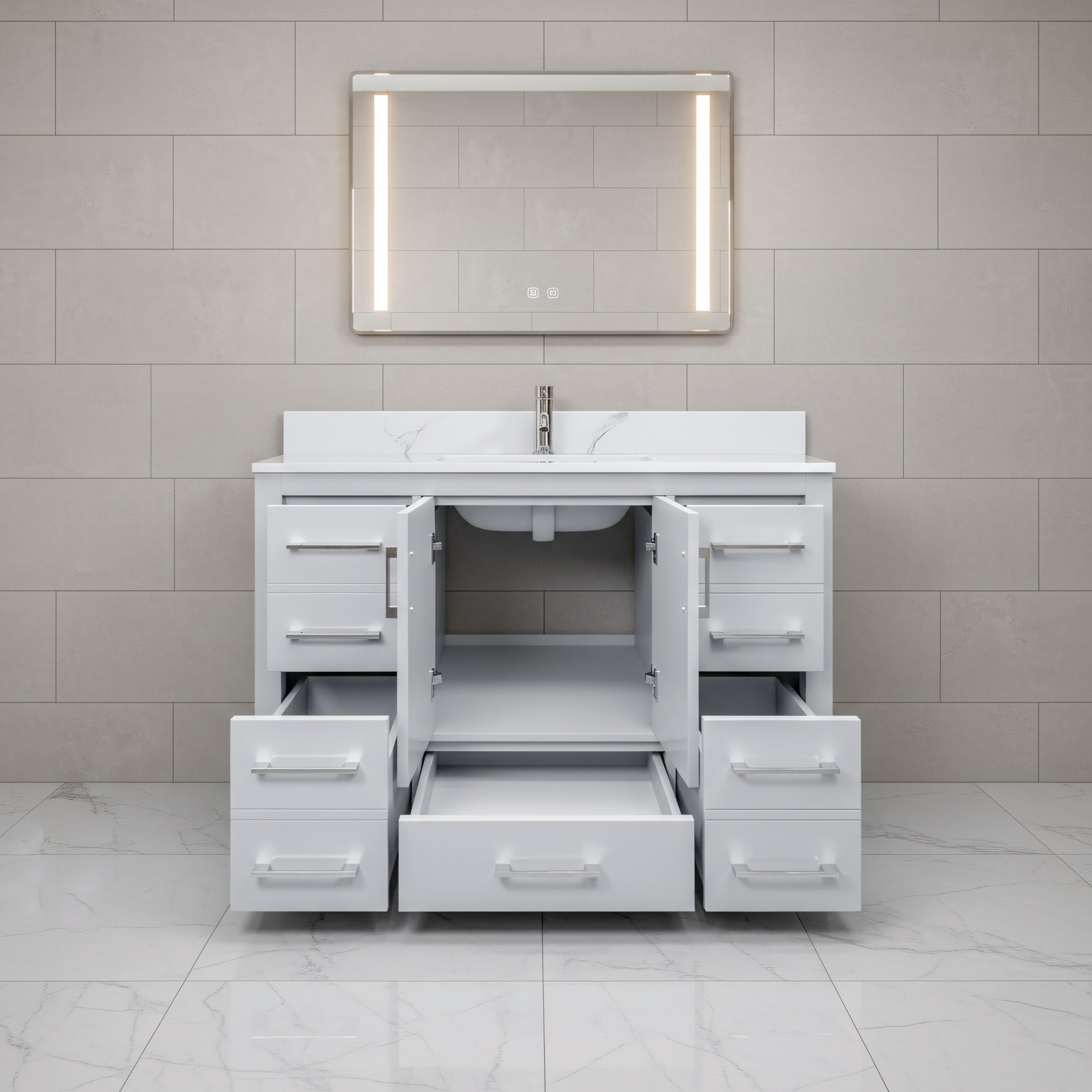 42" Hampton Grey Freestanding Bathroom Vanity-Migration_Bathroom Vanities-DECOROLALA
