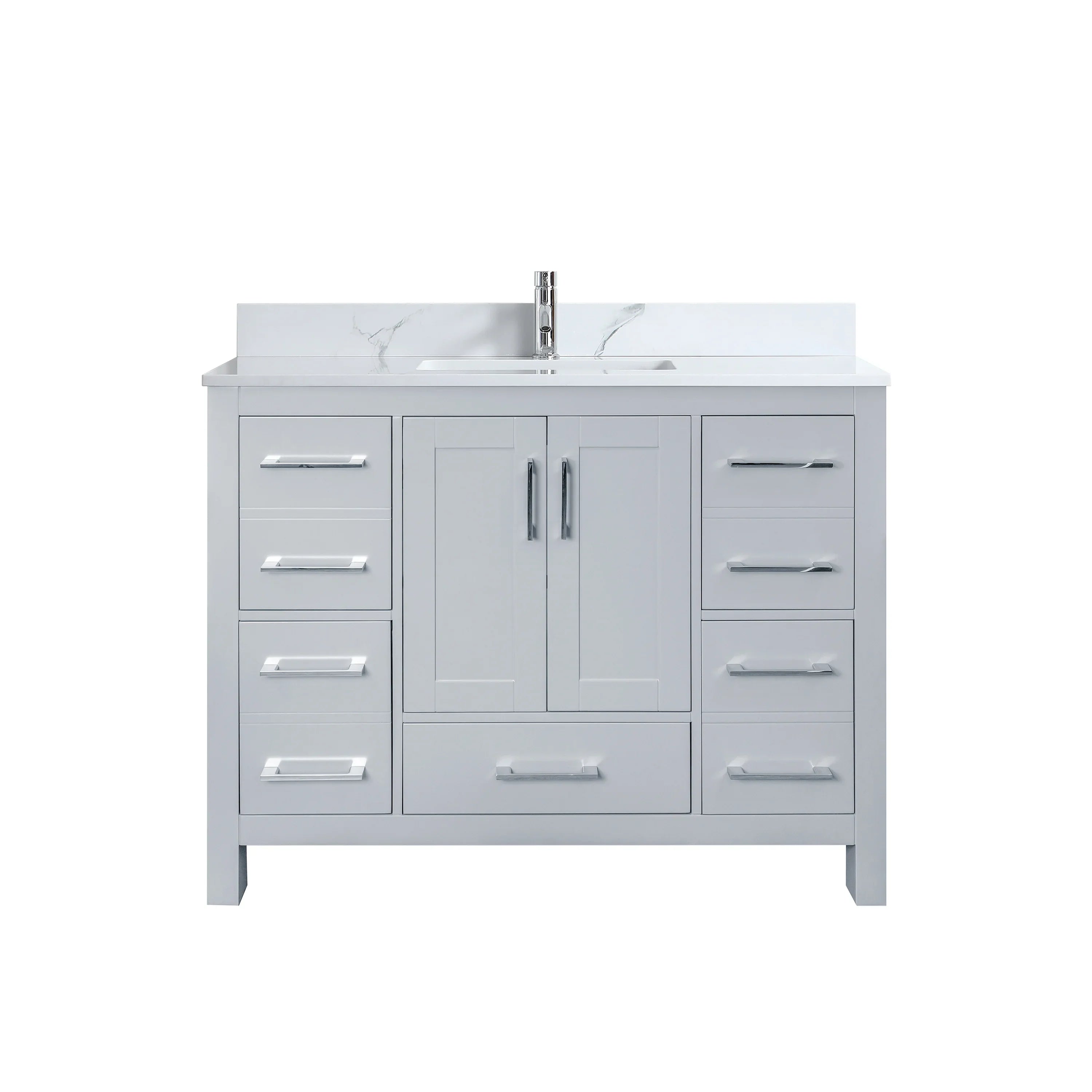 42" Hampton Grey Freestanding Bathroom Vanity-Migration_Bathroom Vanities-DECOROLALA