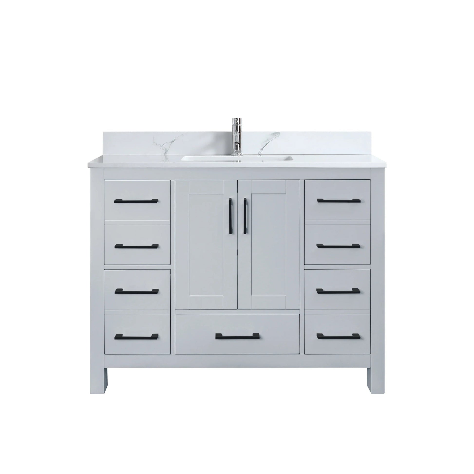 42" Hampton Grey Freestanding Bathroom Vanity-Migration_Bathroom Vanities-DECOROLALA
