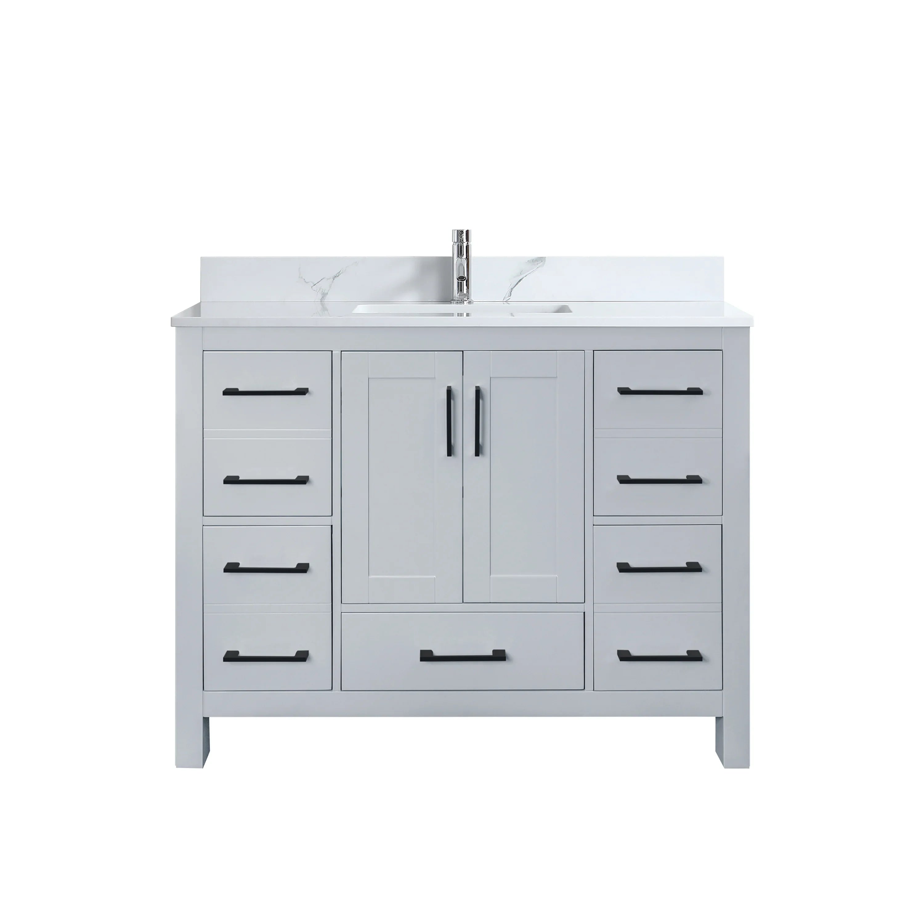 42" Hampton Grey Freestanding Bathroom Vanity-Migration_Bathroom Vanities-DECOROLALA