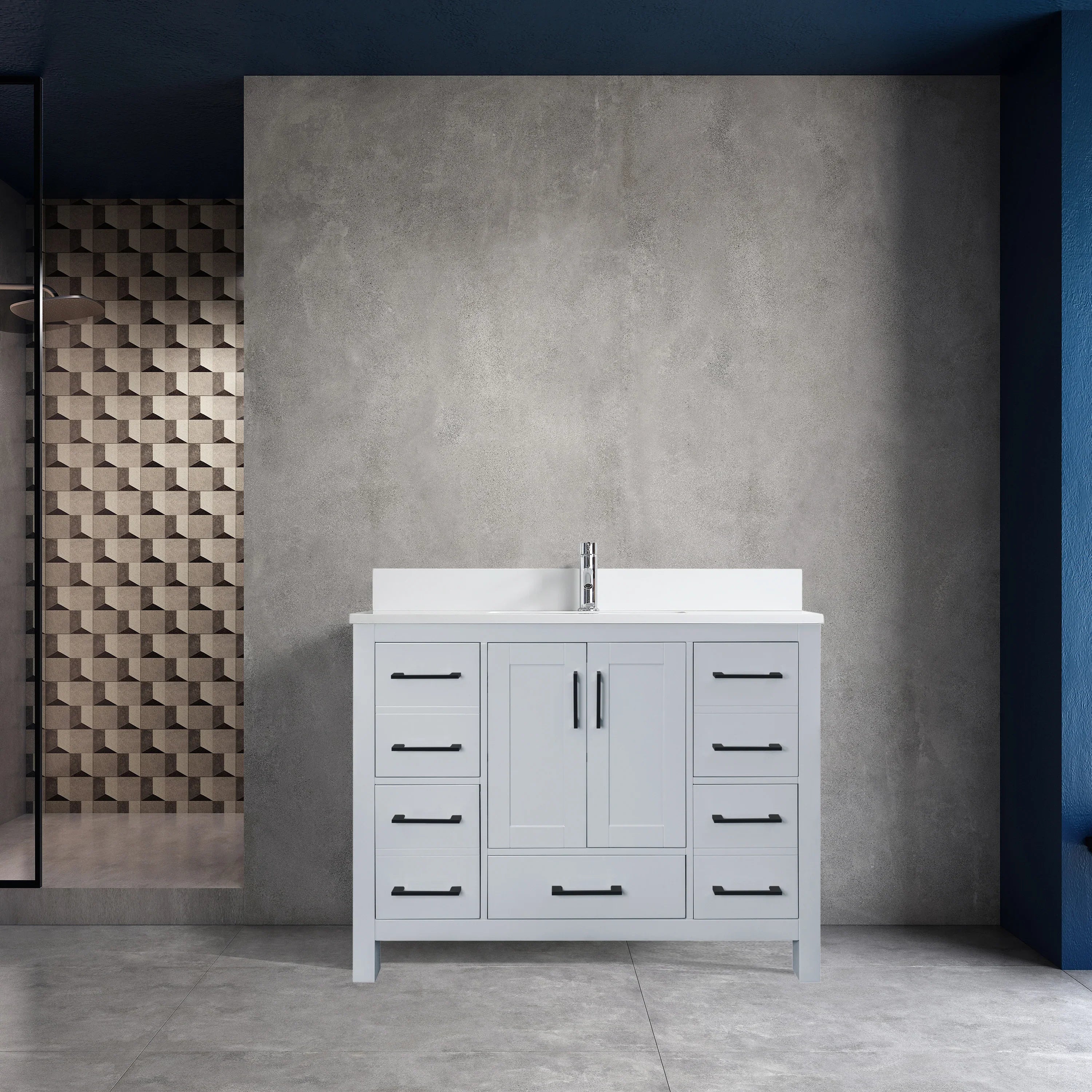 42" Hampton Grey Freestanding Bathroom Vanity-Migration_Bathroom Vanities-DECOROLALA