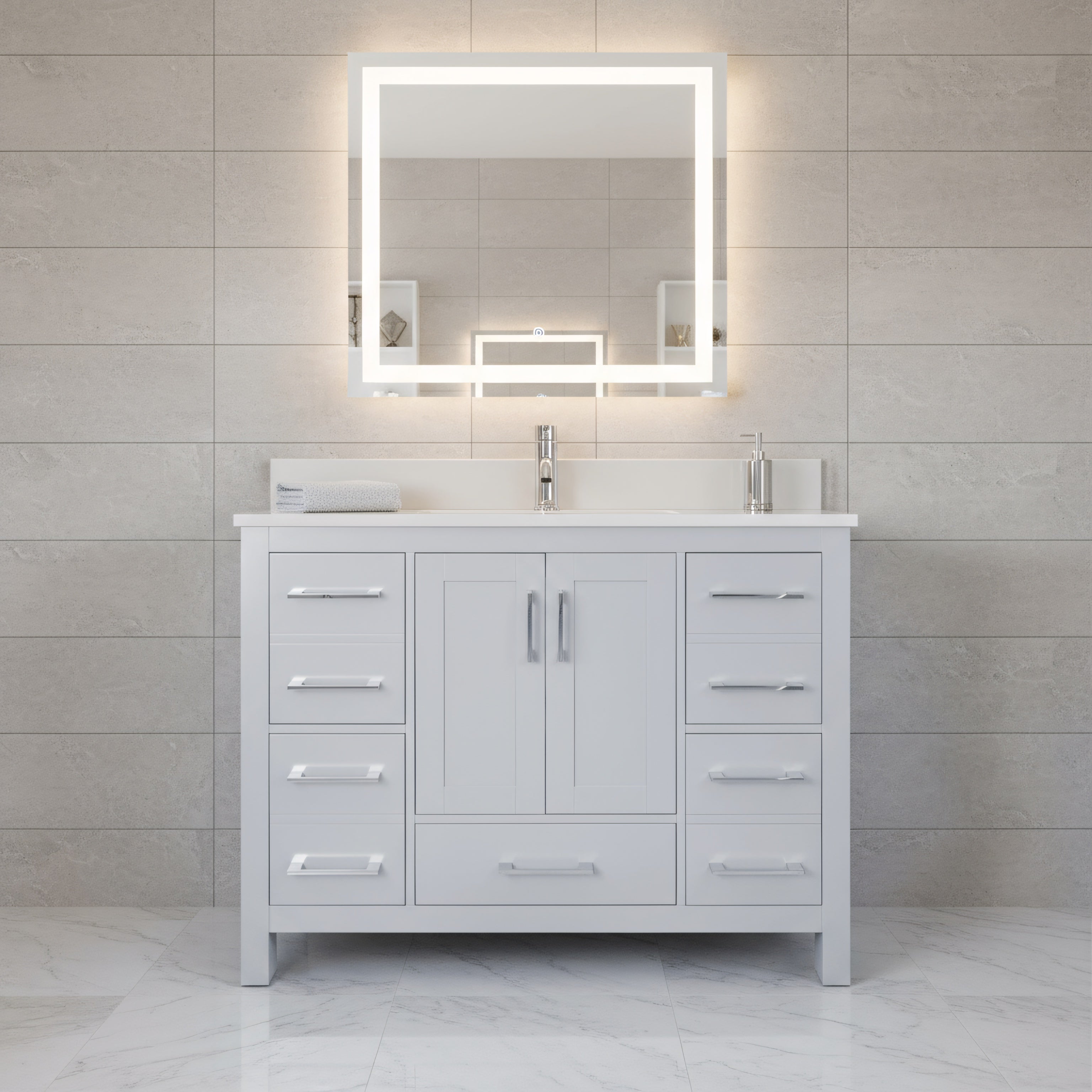 42" Hampton Grey Freestanding Bathroom Vanity-Migration_Bathroom Vanities-DECOROLALA