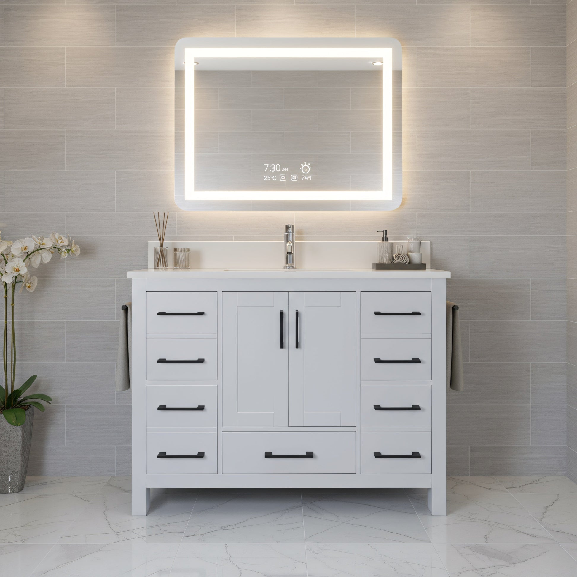 42" Hampton Grey Freestanding Bathroom Vanity-Migration_Bathroom Vanities-DECOROLALA