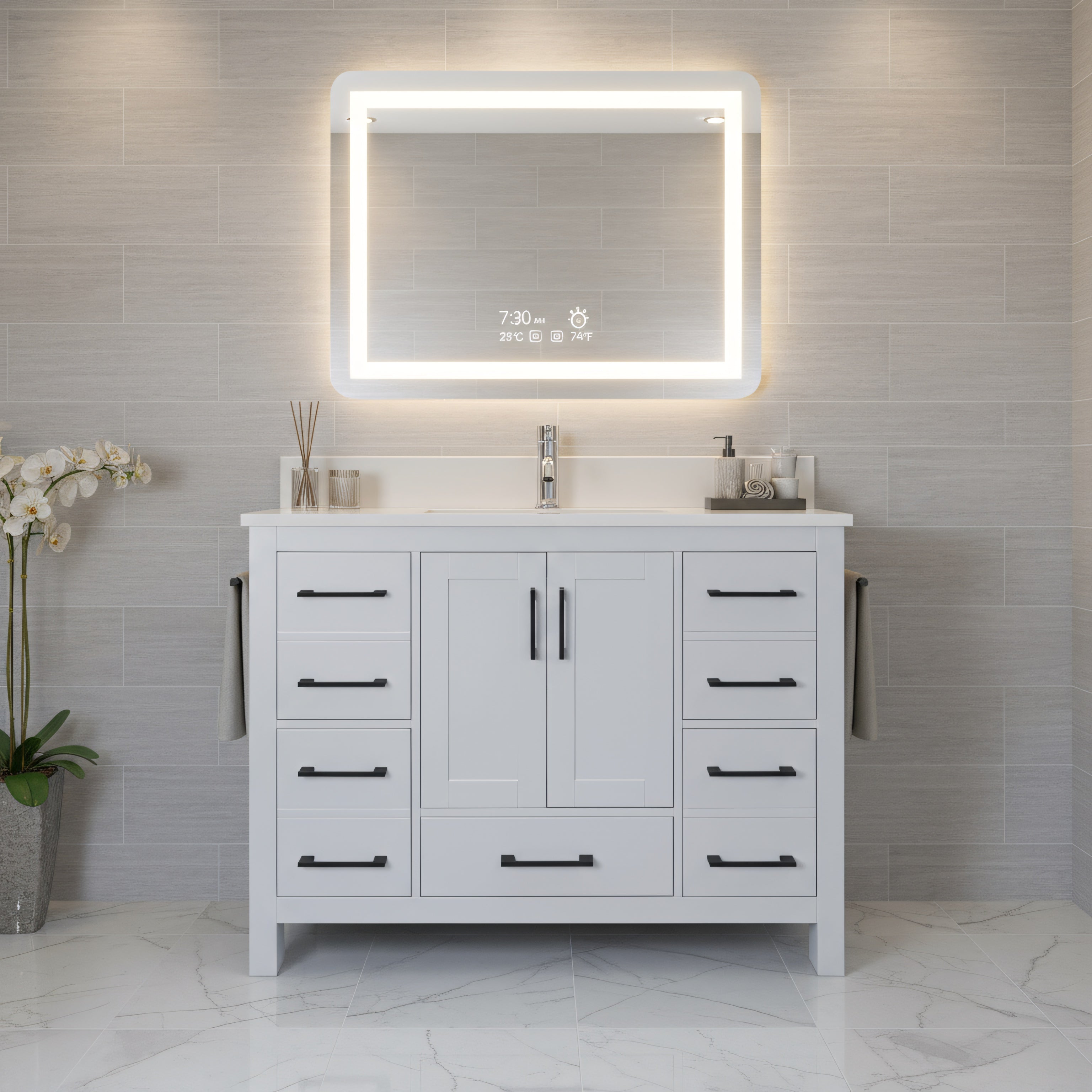42" Hampton Grey Freestanding Bathroom Vanity-Migration_Bathroom Vanities-DECOROLALA