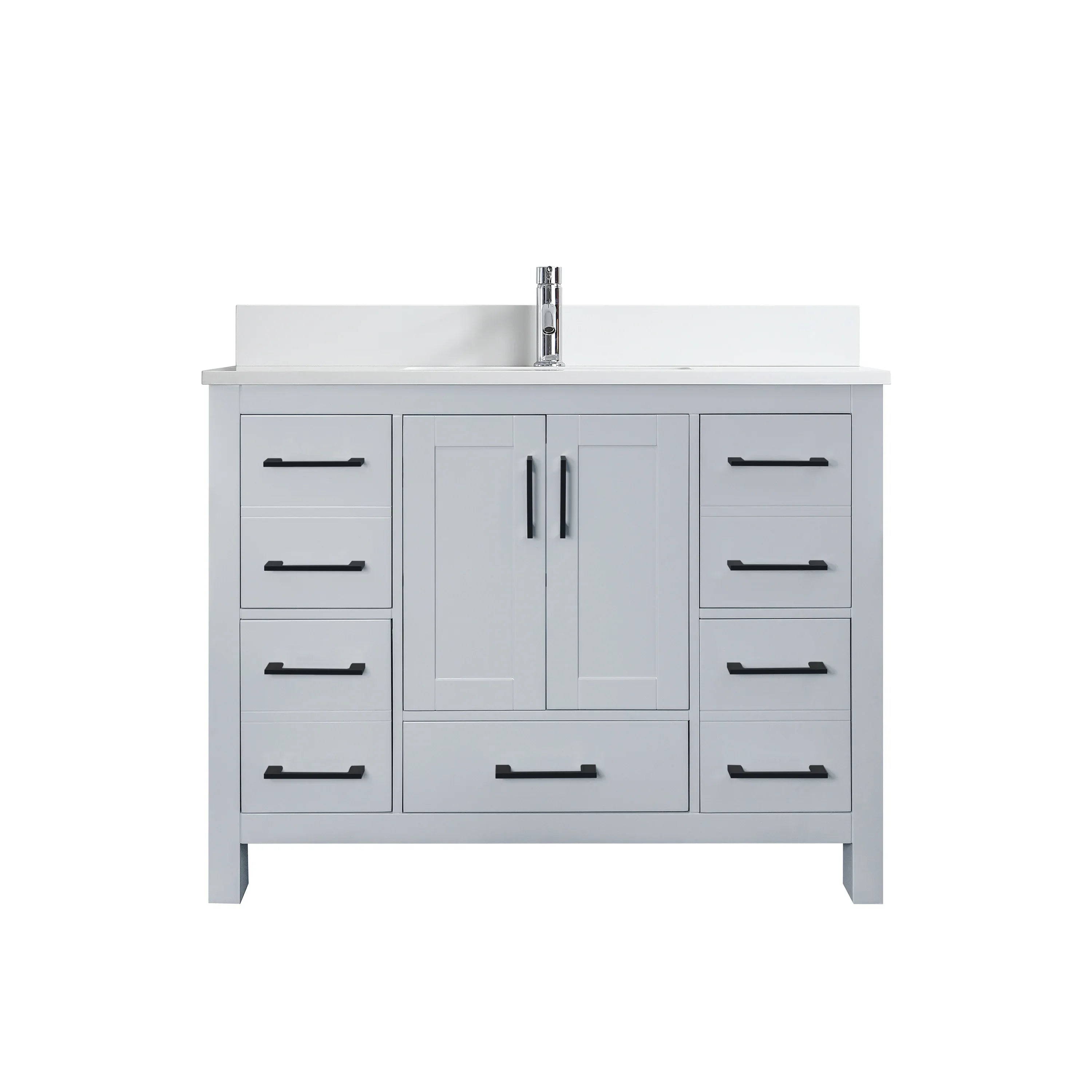 42" Hampton Grey Freestanding Bathroom Vanity-Migration_Bathroom Vanities-DECOROLALA
