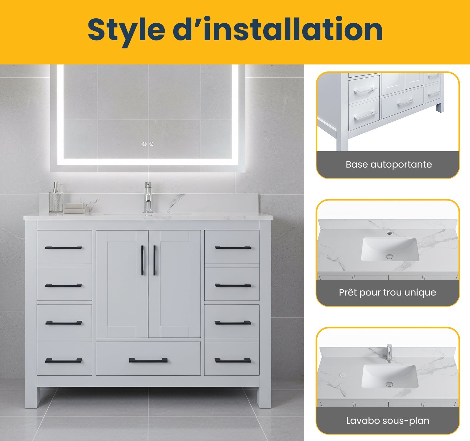 42" Hampton Grey Freestanding Bathroom Vanity-Migration_Bathroom Vanities-DECOROLALA