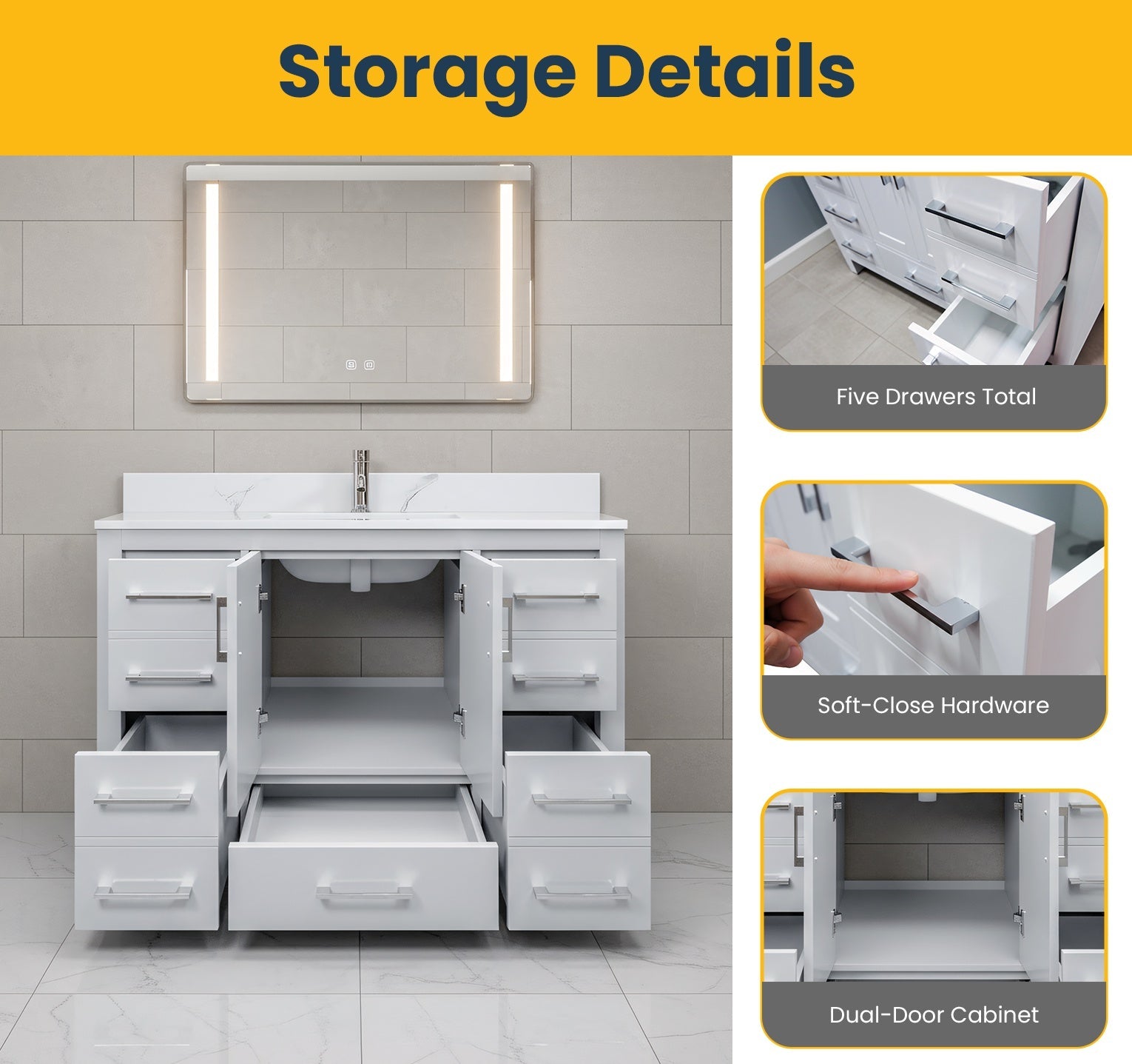 42" Hampton Grey Freestanding Bathroom Vanity-Migration_Bathroom Vanities-DECOROLALA