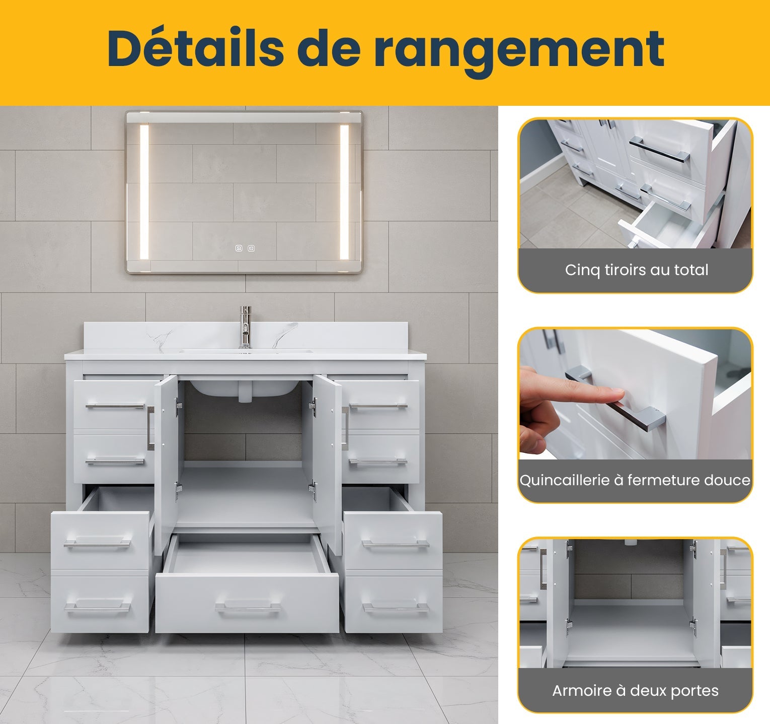 42" Hampton Grey Freestanding Bathroom Vanity-Migration_Bathroom Vanities-DECOROLALA