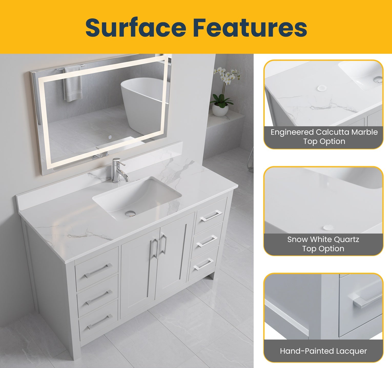 42" Hampton Grey Freestanding Bathroom Vanity-Migration_Bathroom Vanities-DECOROLALA