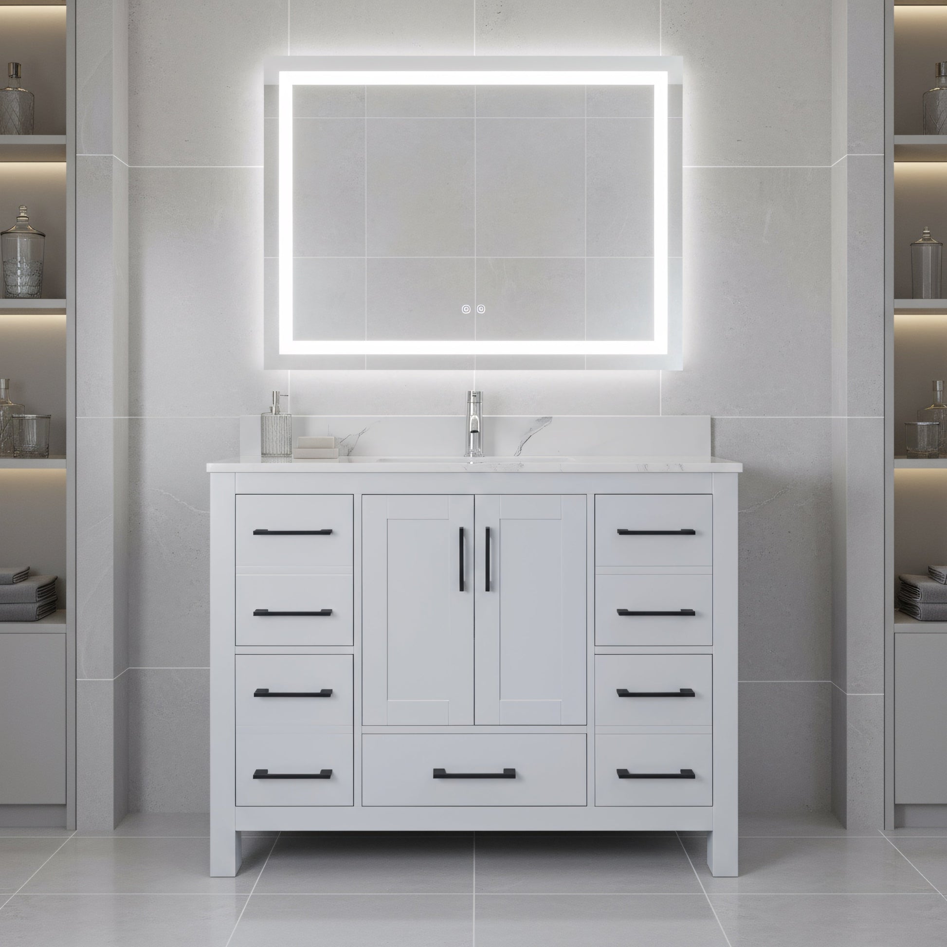 42" Hampton Grey Freestanding Bathroom Vanity-Migration_Bathroom Vanities-DECOROLALA